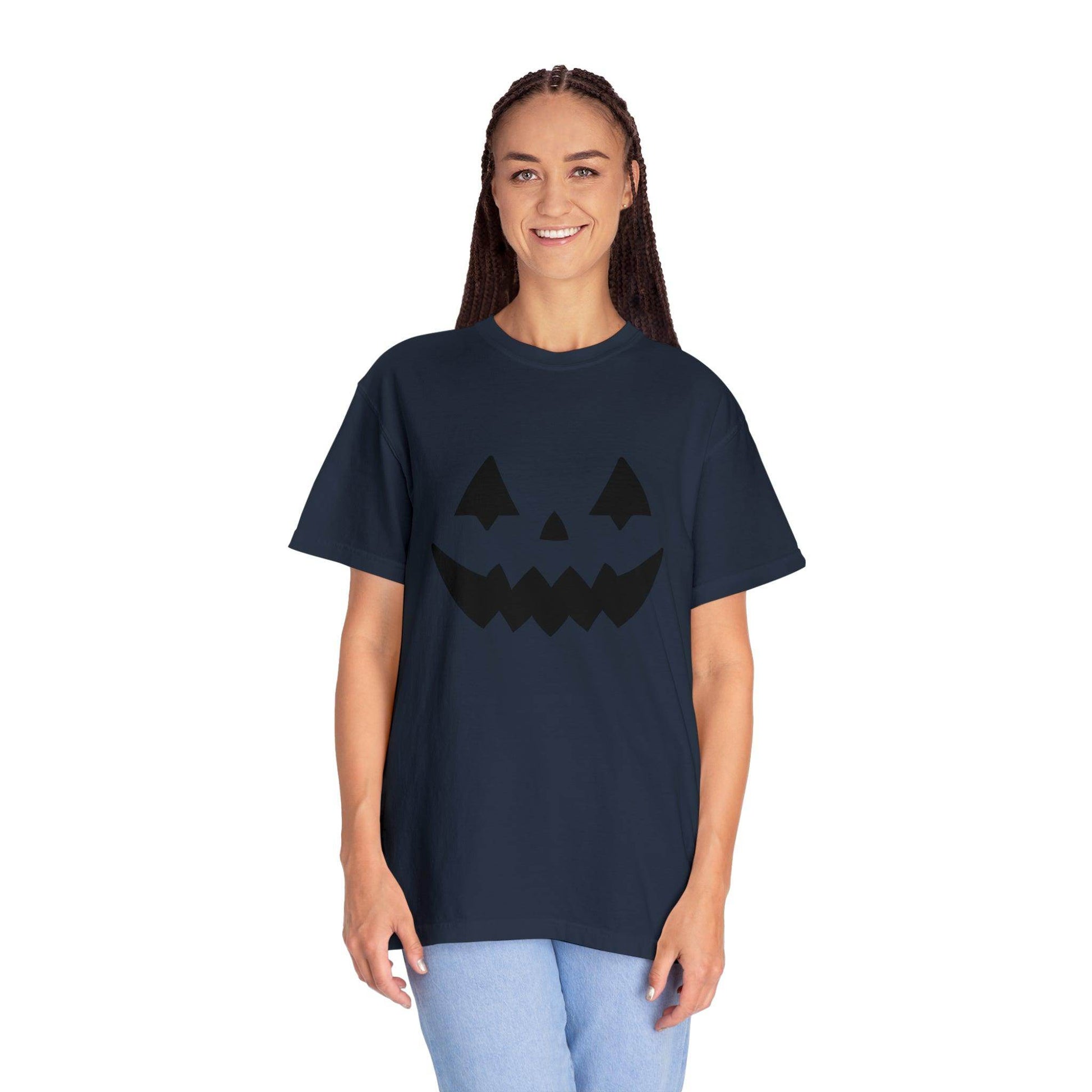 Cute Pumpkin Face Shirt Retro Halloween Tshirt, Vintage Shirt Halloween Shirt Pumpkin Face Halloween Costume Comfort Colors - Giftsmojo