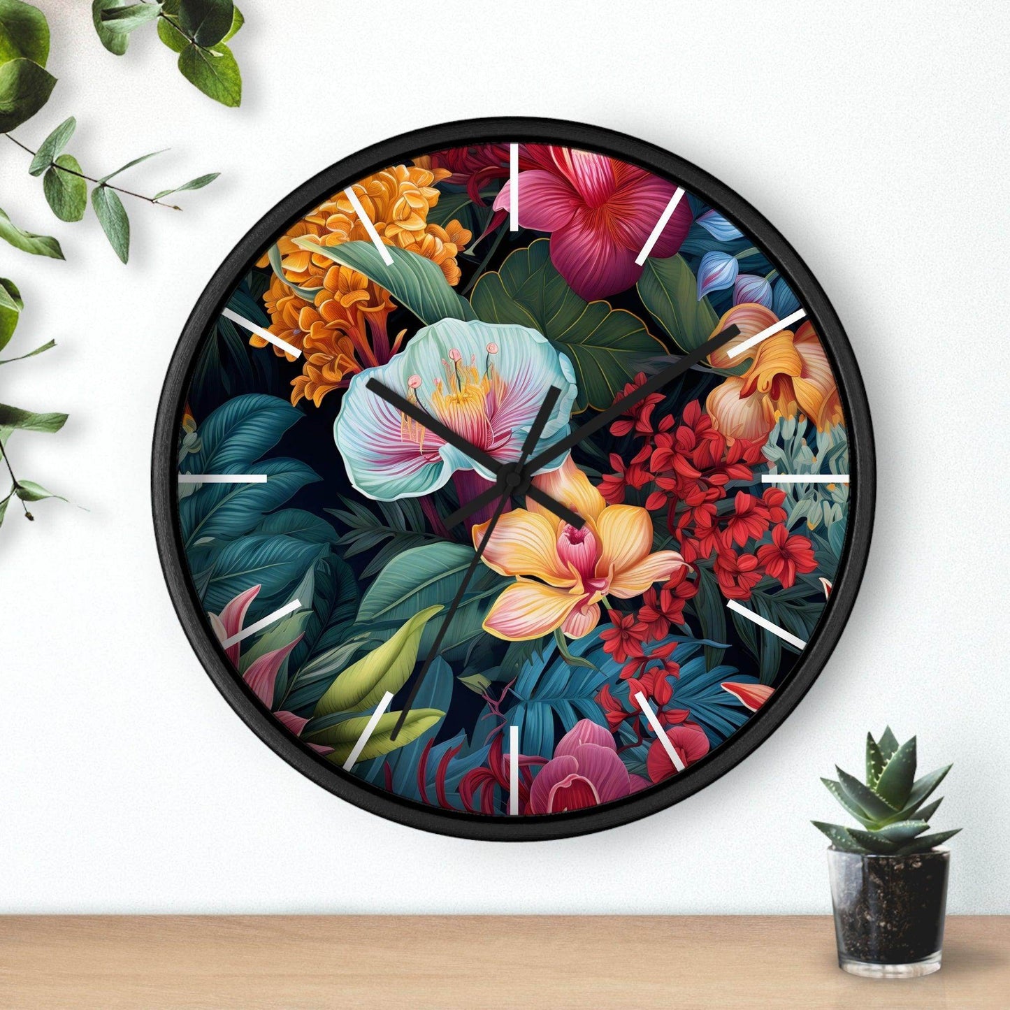 Wild Flower Wall Clock Flower Wall Clocks Home Clock Spring Clock Floral Clock Home Decor - Giftsmojo