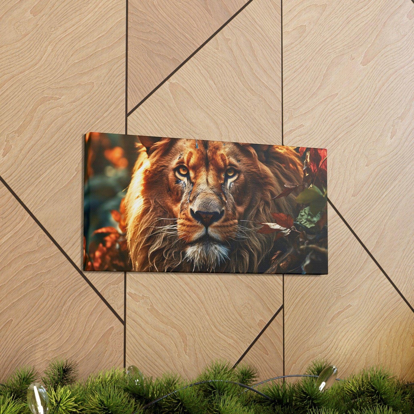 Lion In Nature Art Canvas Gallery Wraps Lion Print Large Canvas Art Animal Wall Art minimalist Wall Art Lover Gift - Giftsmojo