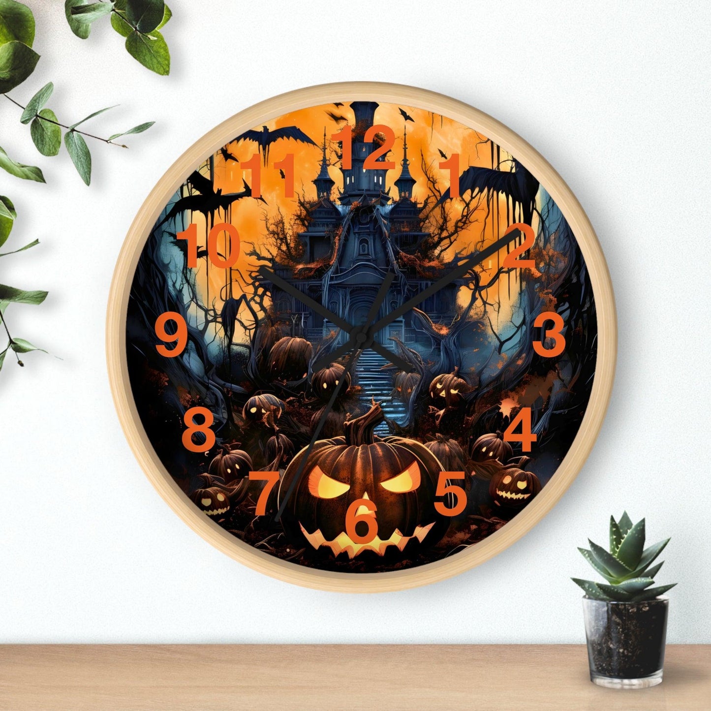 Halloween Ghost Wall Clock Halloween Wall Clocks Halloween Clock Fall Clock Halloween Decor