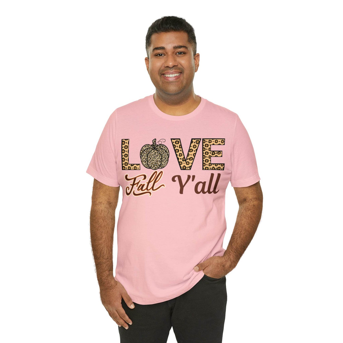 Leopard Print Love Fall Y'all Shirt, Pumpkin Shirt, Fall Shirt for Fall Lovers, Fall Gift - Giftsmojo