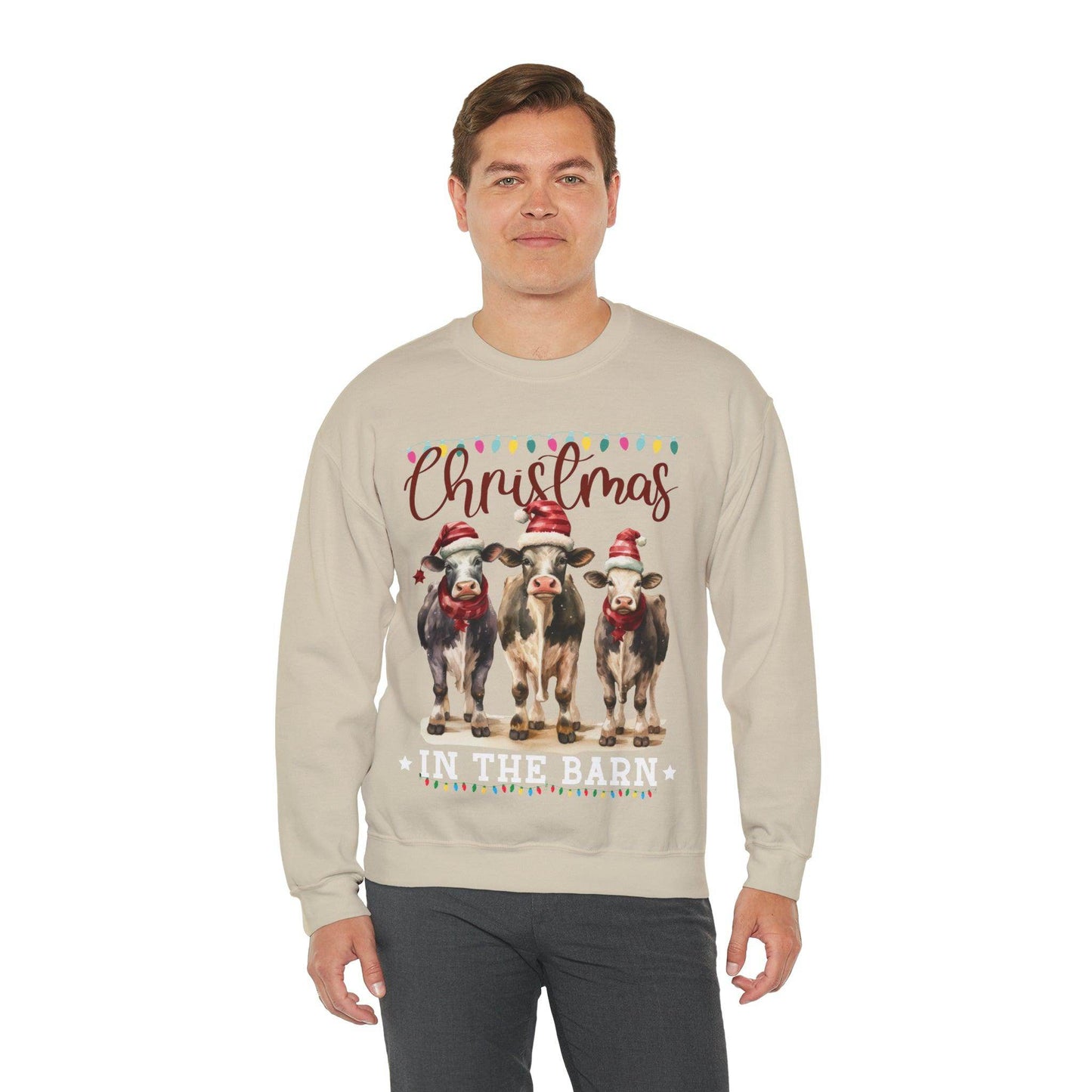 Farm Christmas Sweatshirt Christmas in The Barn Sweatshirt Christmas Farm Sweatshirt Christmas Sweater Trendy Christmas Shirt Farmers - Giftsmojo