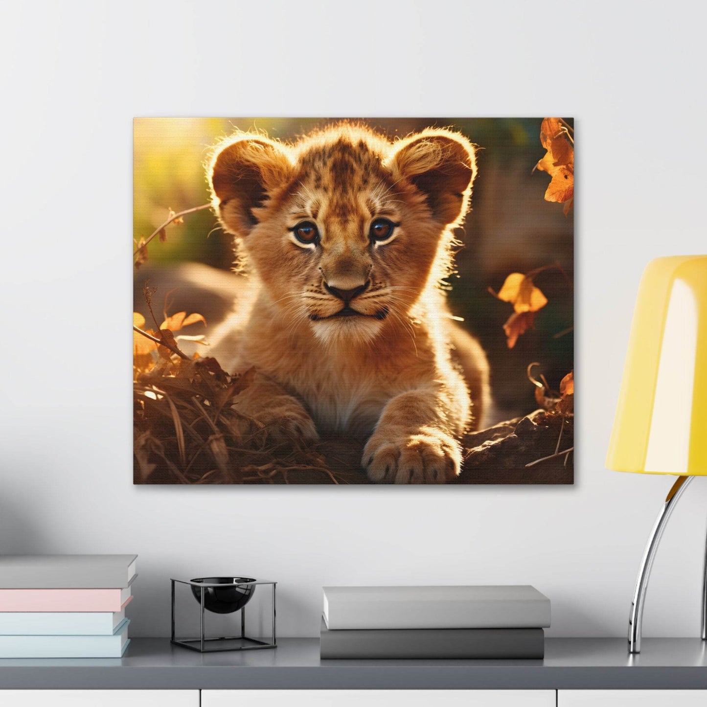 Baby Lion Cub Print Animal Nature Art Safari Nursery Canvas Gallery Wraps Baby Lion Print Large Canvas Art Animal Wall Art Lover Gift - Giftsmojo