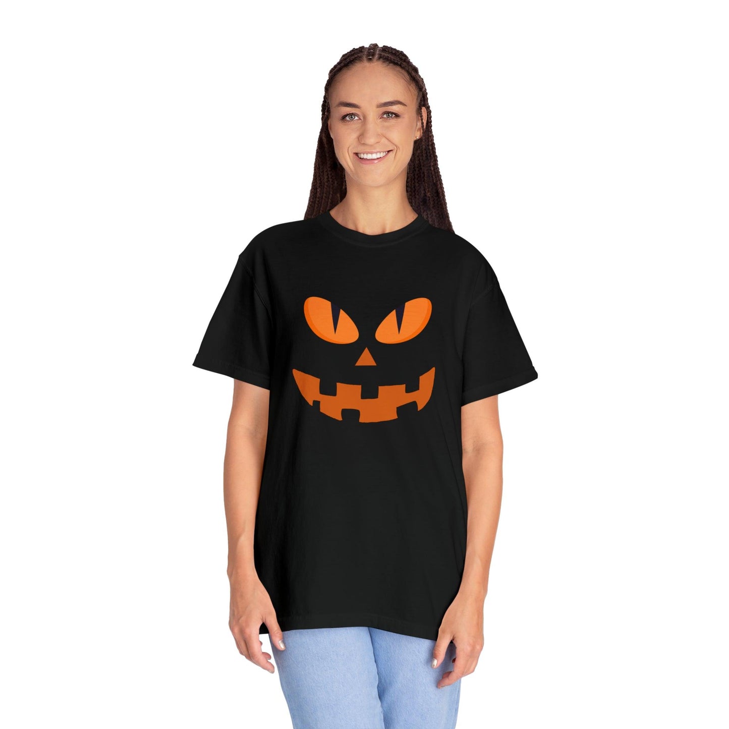 Cute Pumpkin Face Shirt Retro Halloween Tshirt, Vintage Shirt Halloween Shirt Pumpkin Face Halloween Costume Comfort Colors - Giftsmojo