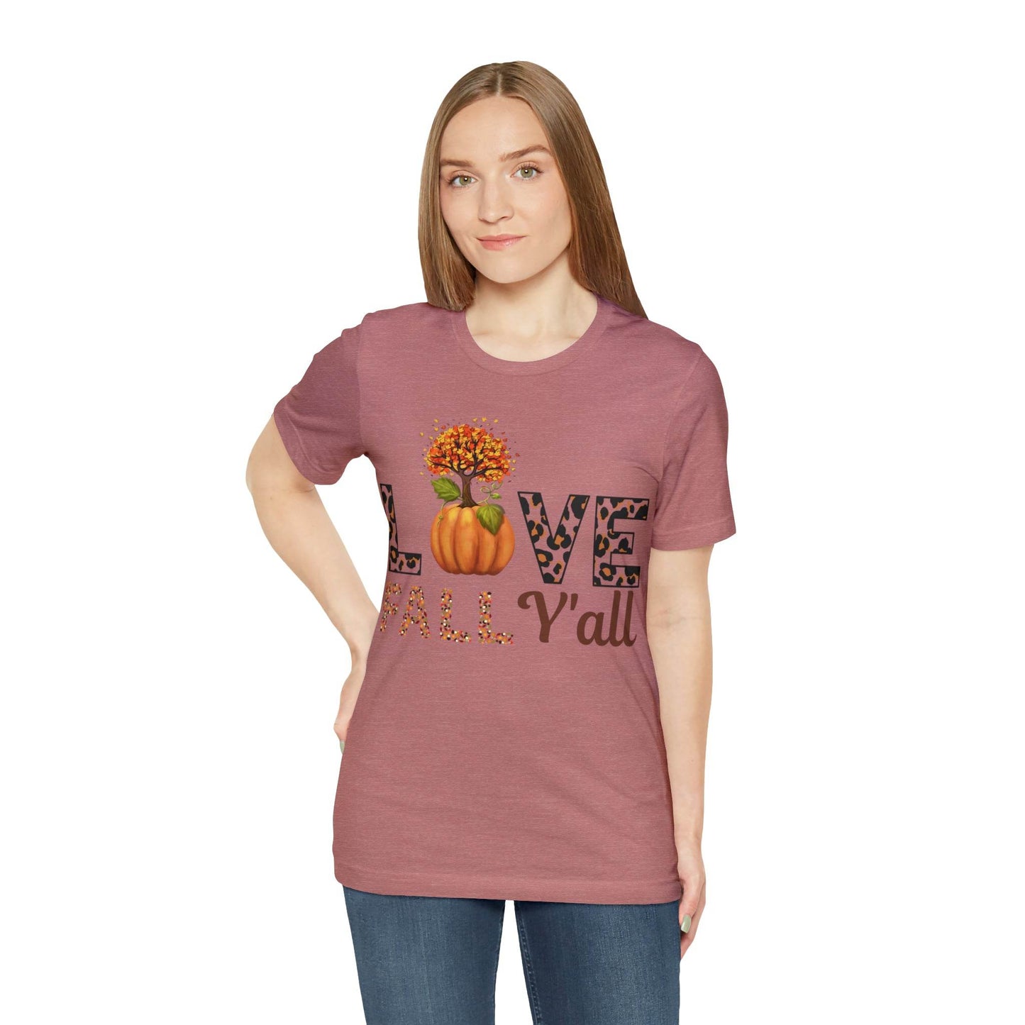 Leopard Print Love Fall Y'all shirt, Autumn Shirt, Fall shirt, Fall Gift - Giftsmojo