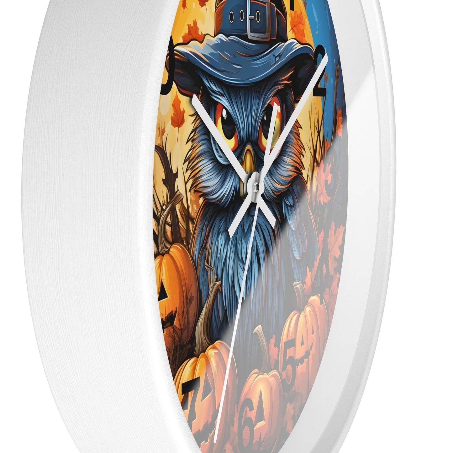 Happy HALLOTHANKSMAS Wall Clock Halloween Wall Clocks Thanksgiving Clock Fall Clock Halloween Decor - Giftsmojo
