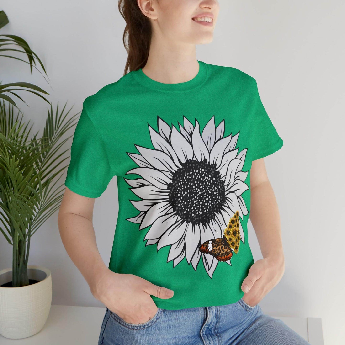 Flower Shirt, Sunflower Shirt, Floral Tee Shirt, Garden Shirt, Womens Fall Summer Shirt Sunshine Tee, Gift for Gardener, Nature love shirt - Giftsmojo