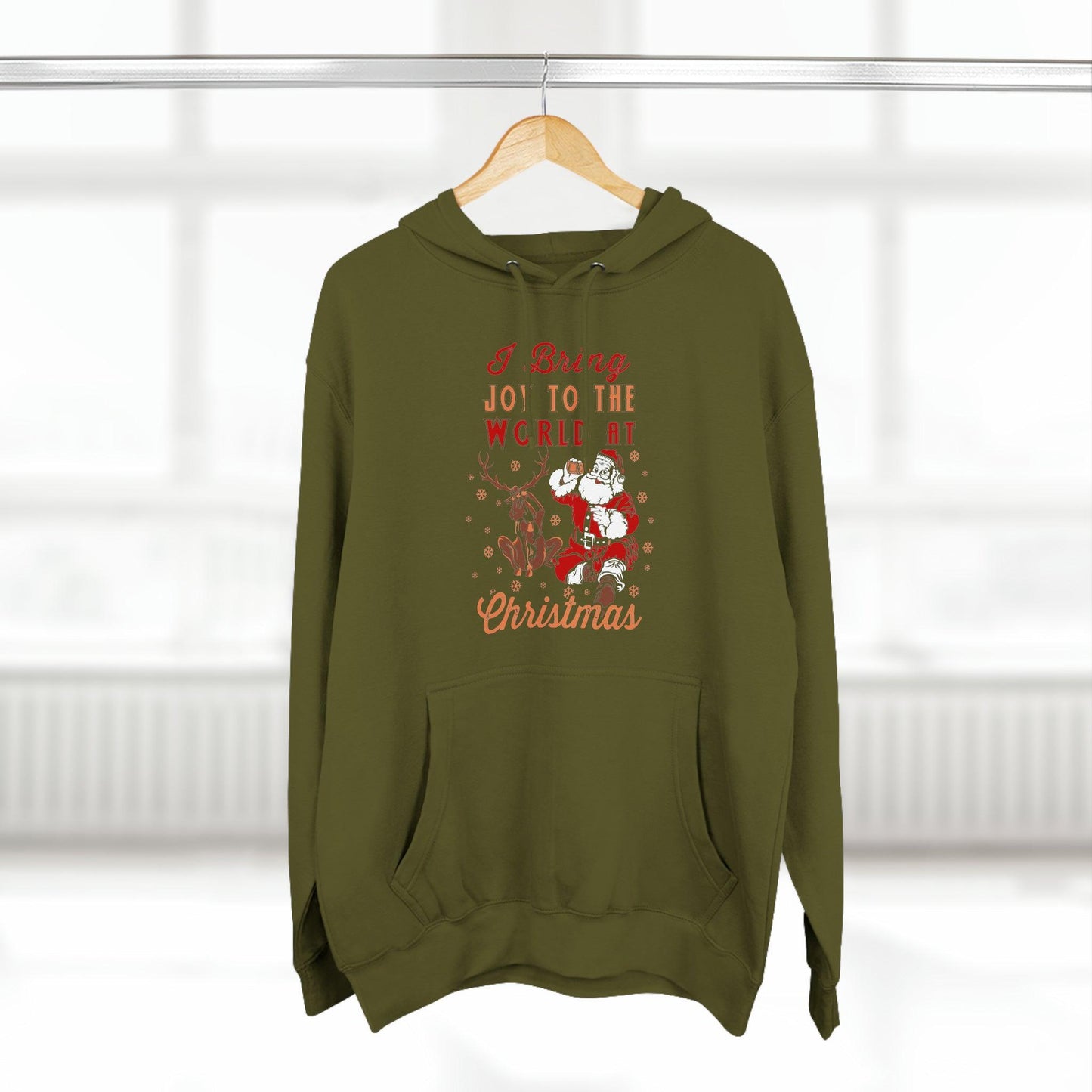 I bring Joy to the World at Christmas Unisex Premium Pullover Hoodie - Giftsmojo