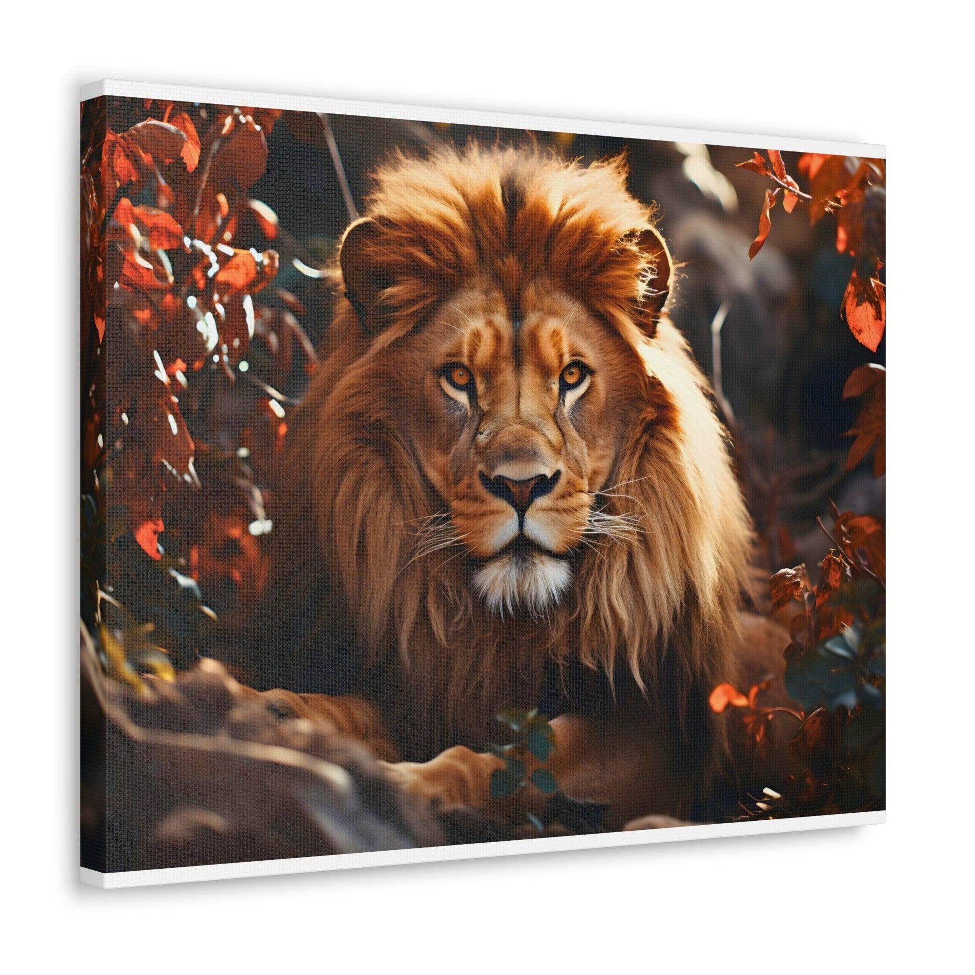 Lion In Nature Art Canvas Gallery Wraps Lion Print Large Canvas Art Animal Wall Art minimalist Wall Art Lover Gift - Giftsmojo