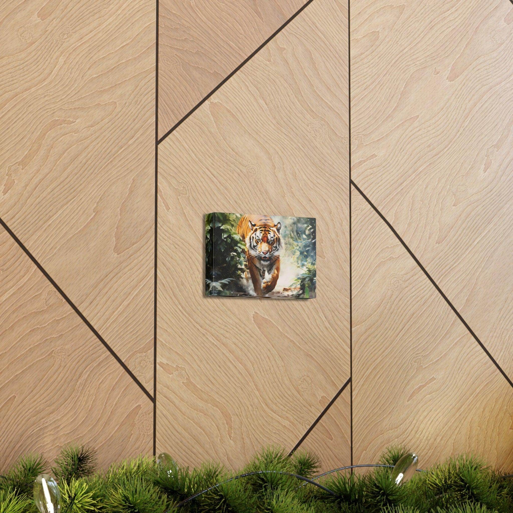 Watercolor Tiger In Nature Art Canvas Gallery Wraps Tiger Print Large Canvas Art Animal Wall Art minimalist Wall Art Lover Gift - Giftsmojo