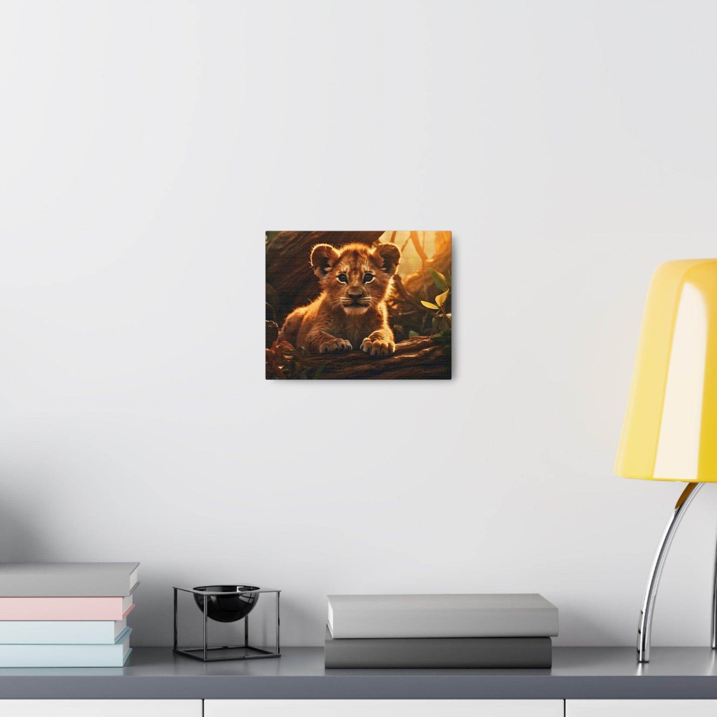 Baby Lion Cub Print Animal Nature Art Safari Nursery Canvas Gallery Wraps Baby Lion Print Large Canvas Art Animal Wall Art Lover Gift - Giftsmojo