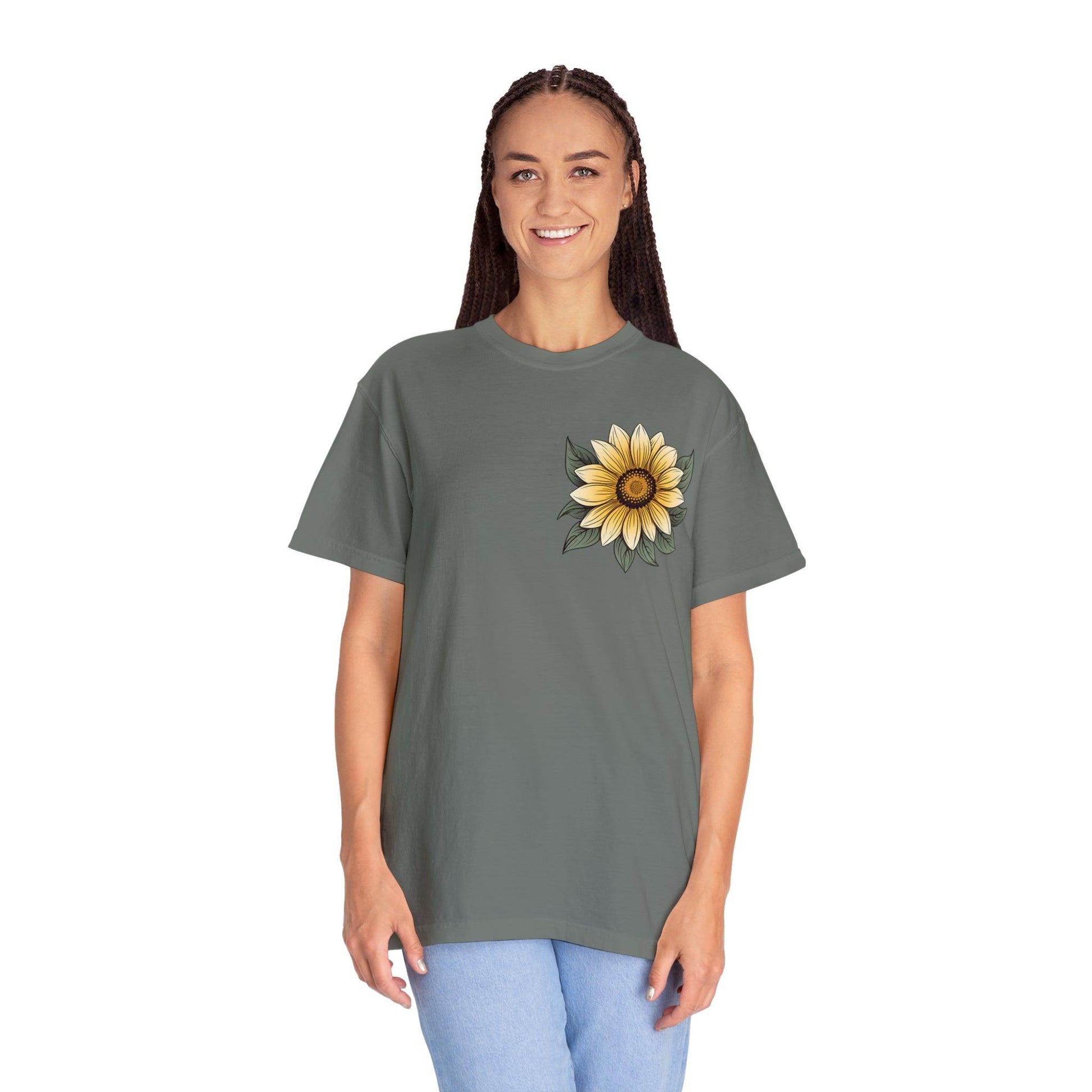 Sunflower Shirt Women Flower Shirt Aesthetic, Floral Graphic Tee Floral Shirt Flower T-shirt, Wild Flower Shirt Gift For Her Wildflower T-shirt - Giftsmojo