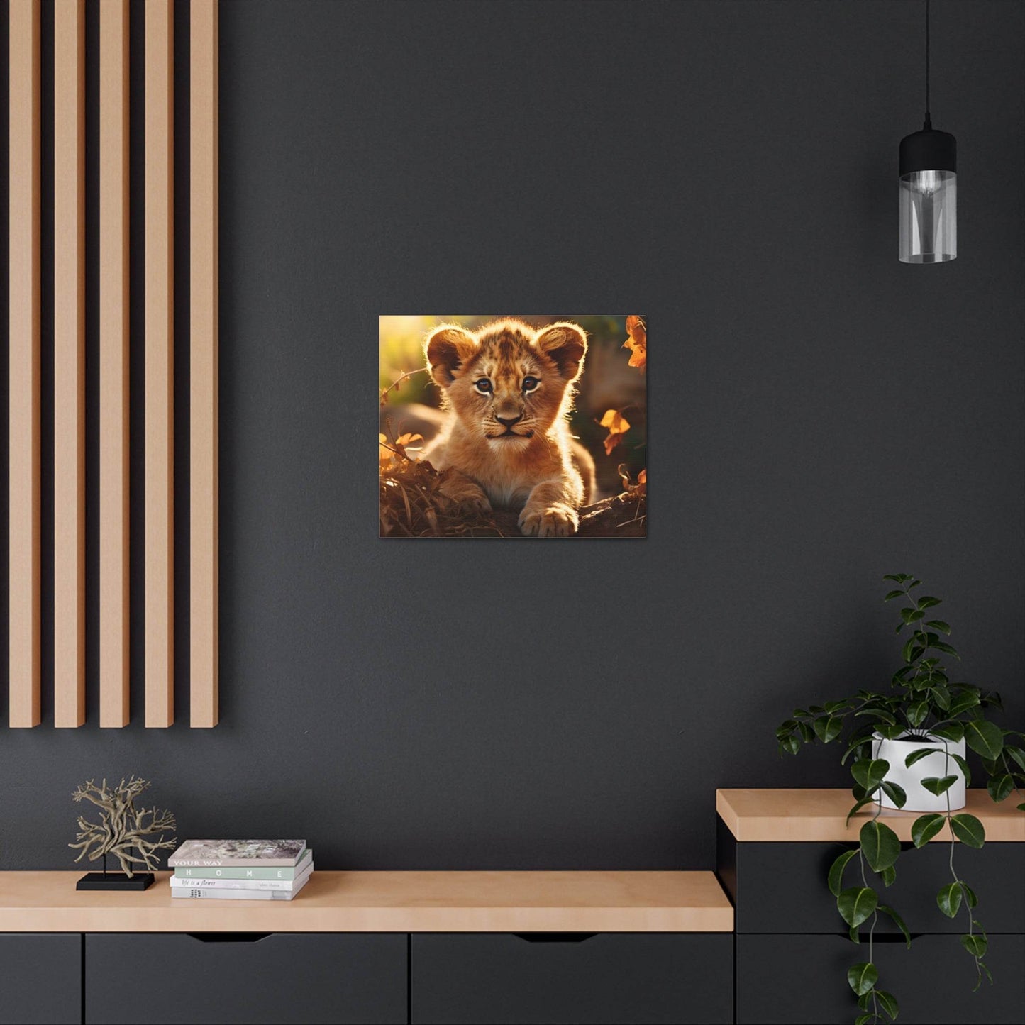Baby Lion Cub Print Animal Nature Art Safari Nursery Canvas Gallery Wraps Baby Lion Print Large Canvas Art Animal Wall Art Lover Gift - Giftsmojo