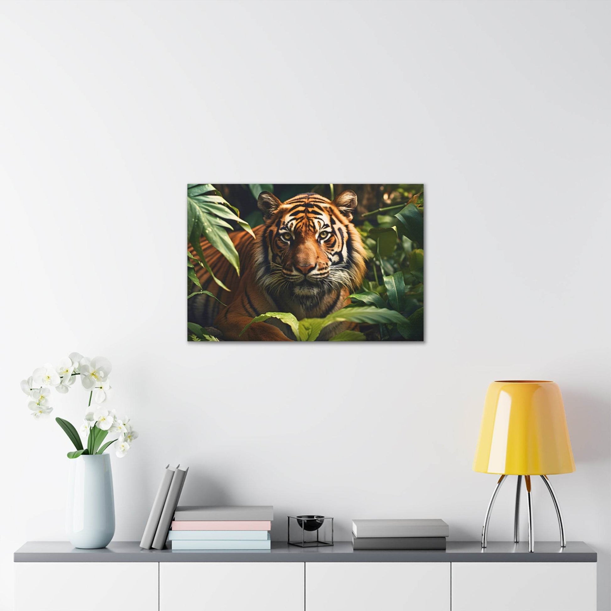 Tiger In Nature Art Canvas Gallery Wraps Tiger Print Large Canvas Art Animal Wall Art minimalist Wall Art Lover Gift - Giftsmojo