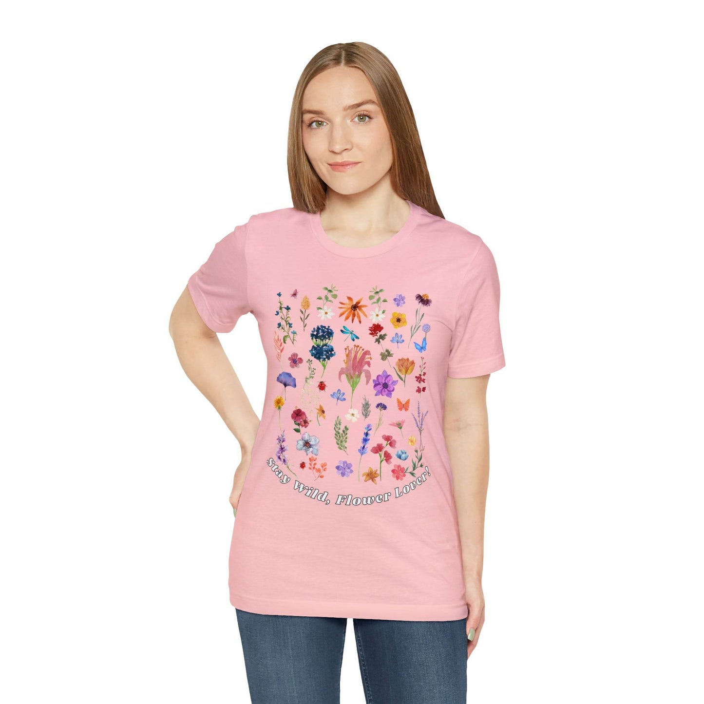 Wildflower Tshirt Flowers Shirt Floral Tshirt Flower Shirt Gift for Women - Ladies Shirts Best Friend Gift, Plant Mom Stay Wild flower lover - Giftsmojo