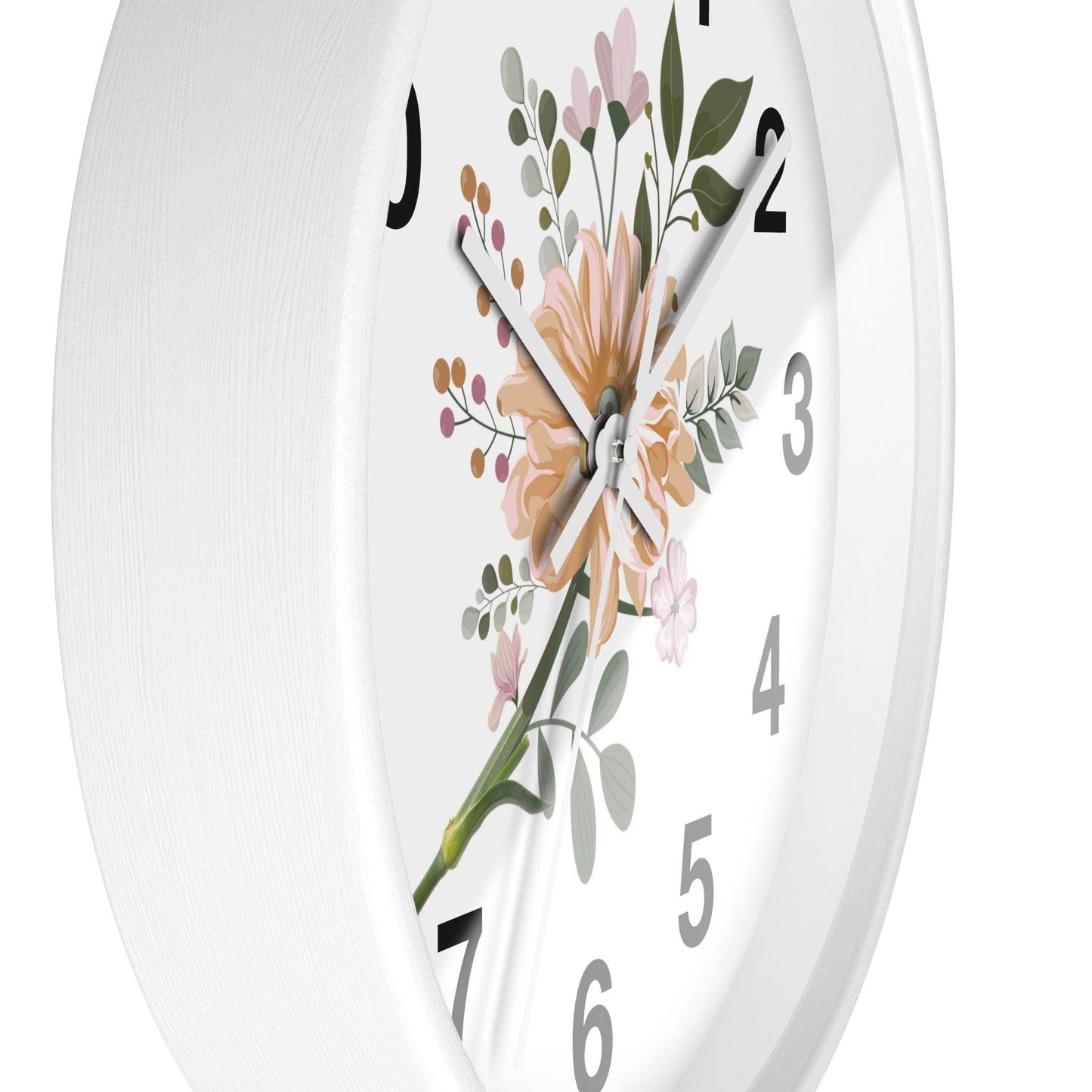 Flower Wall Clock Floral Wall Clock Home Decor Gift House Warming Gift - Mom Gift Unique Gift Farmhouse Clocks For Wall Living Room Bedroom - Giftsmojo