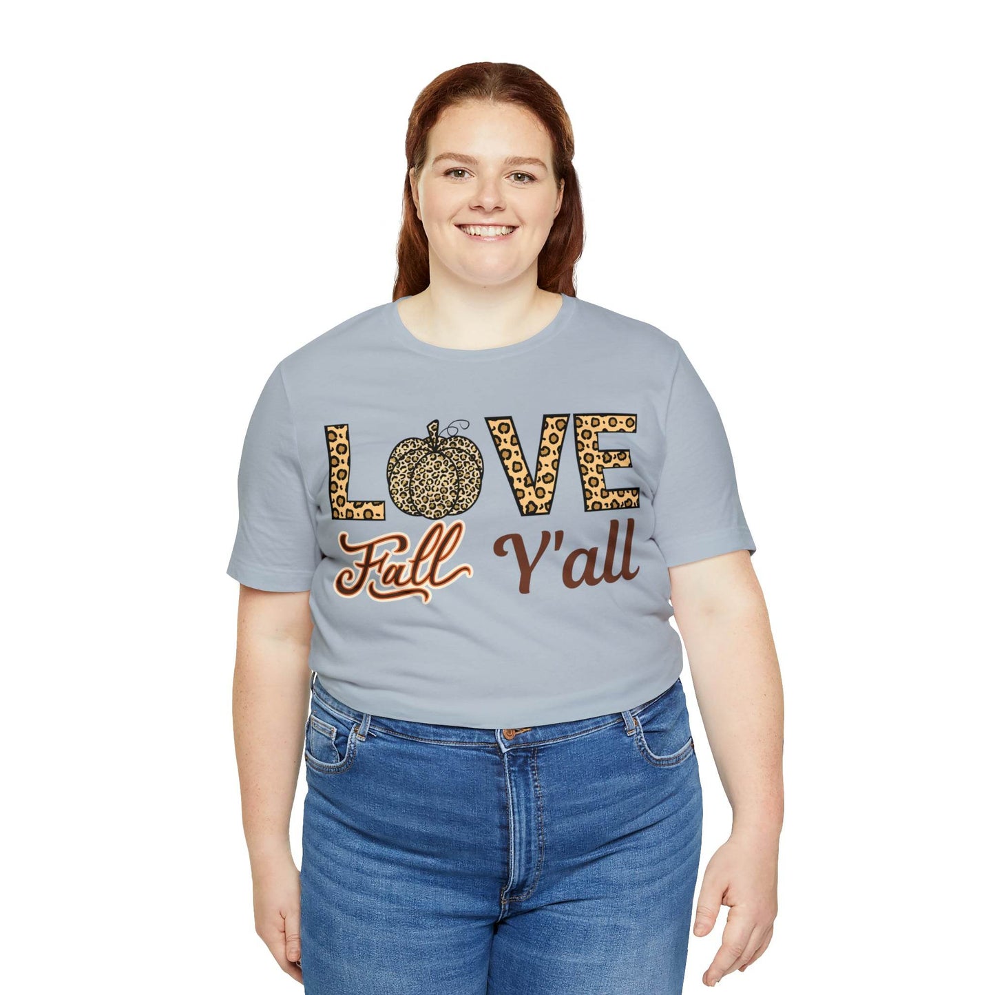 Leopard Print Love Fall Y'all Shirt, Pumpkin Shirt, Fall Shirt for Fall Lovers, Fall Gift - Giftsmojo