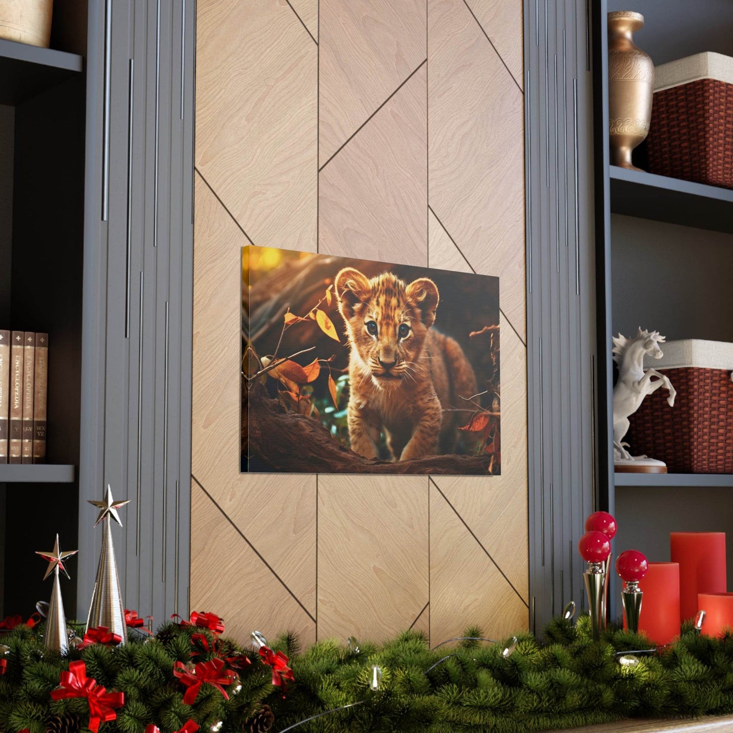 Baby Lion Cub Print Animal Nature Art Safari Nursery Canvas Gallery Wraps Baby Lion Print Large Canvas Art Animal Wall Art Lover Gift - Giftsmojo