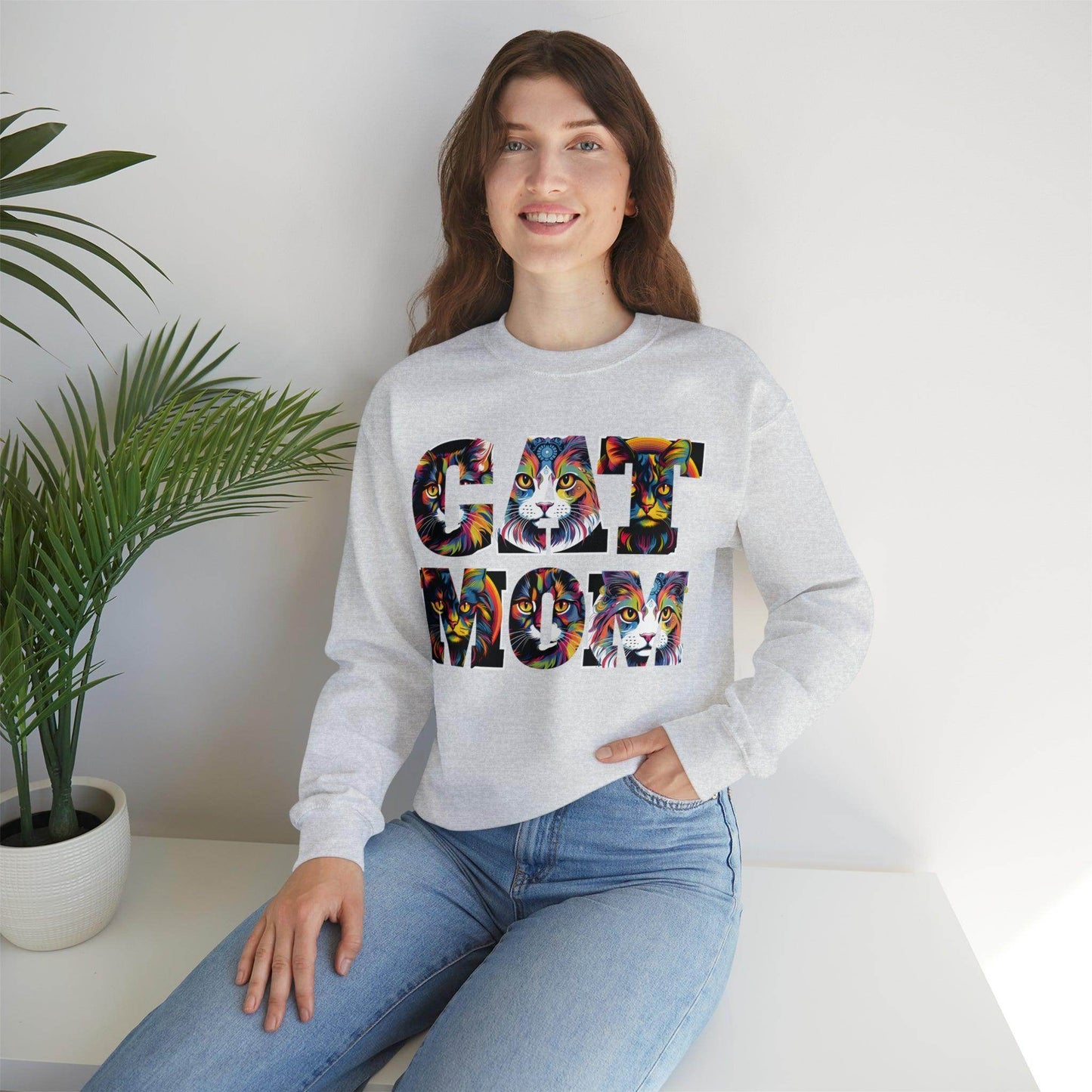Vintage Cat Sweatshirt Cat Mom Sweatshirt Cat Crewneck Sweatshirt Cat Mom Gift Cat Lover Gift Animal Lover Cat Mama Shirt Cat Lover Sweater - Giftsmojo