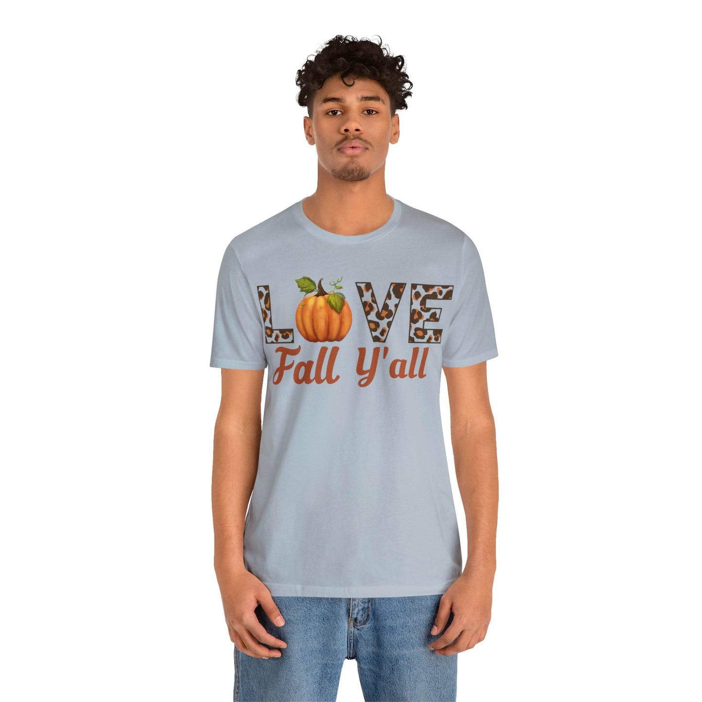 Leopard Print Love Fall Y'all Shirt, Pumpkin Shirt, Fall Shirt for Fall Lover, Fall gift - Giftsmojo