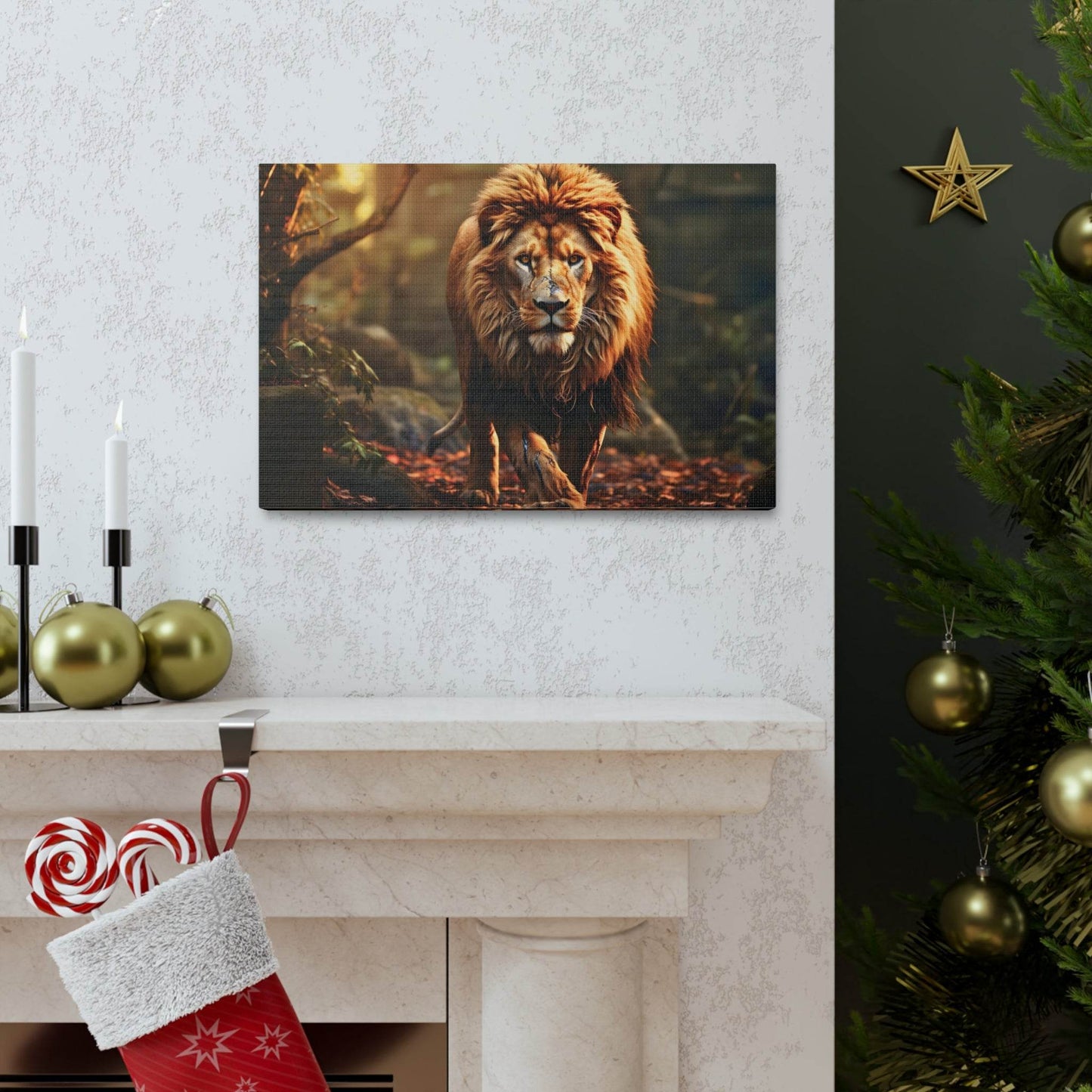 Wounded Lion In Nature Art Canvas Gallery Wraps Lion Print Large Canvas Art Animal Wall Art minimalist Wall Art Lover Gift - Giftsmojo
