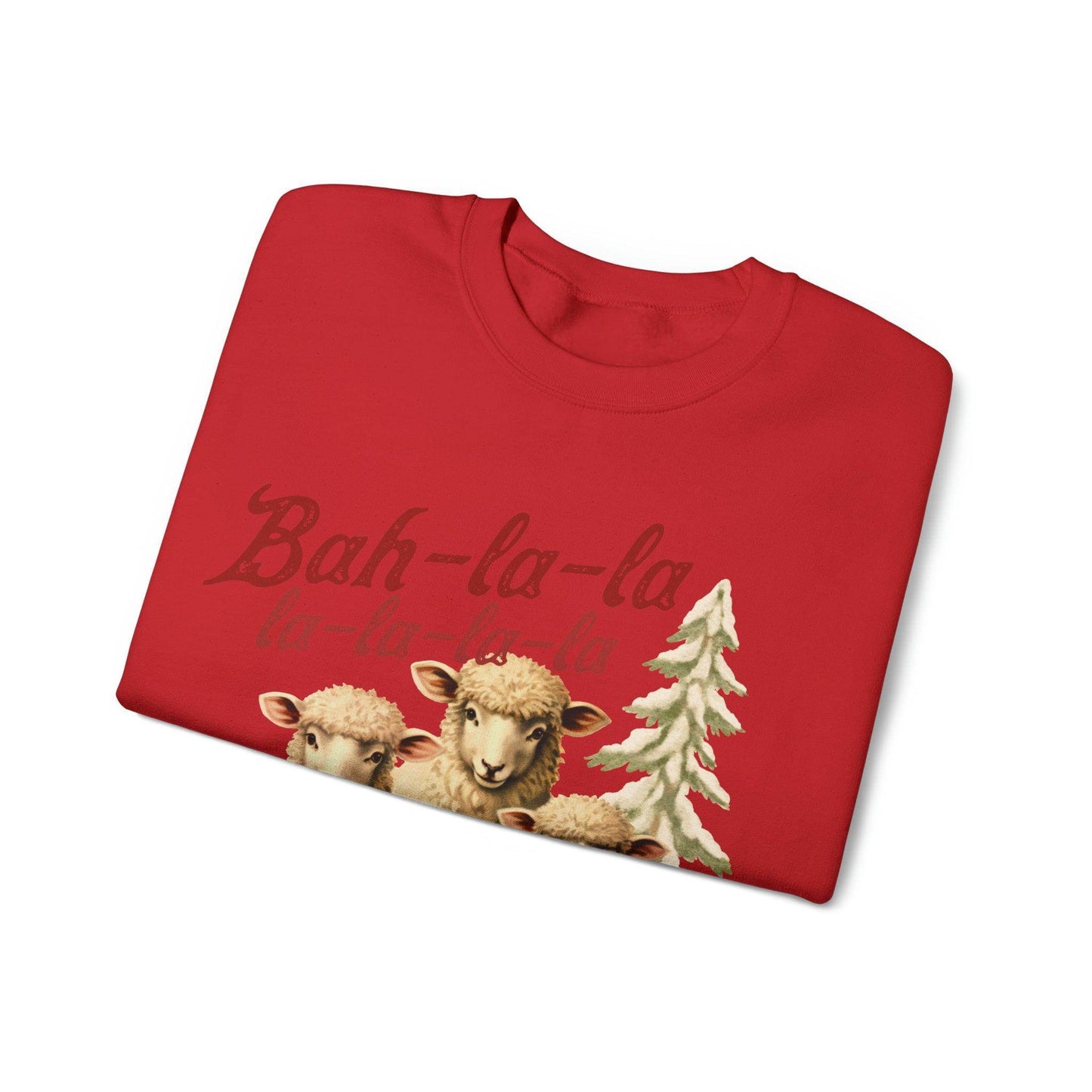 Funny Christmas Sweatshirt Christmas On The Farm Sweatshirt Christmas Sheep Sweatshirt Christmas Sweater Trendy Christmas Shirt Bah-la-la-la-la - Giftsmojo