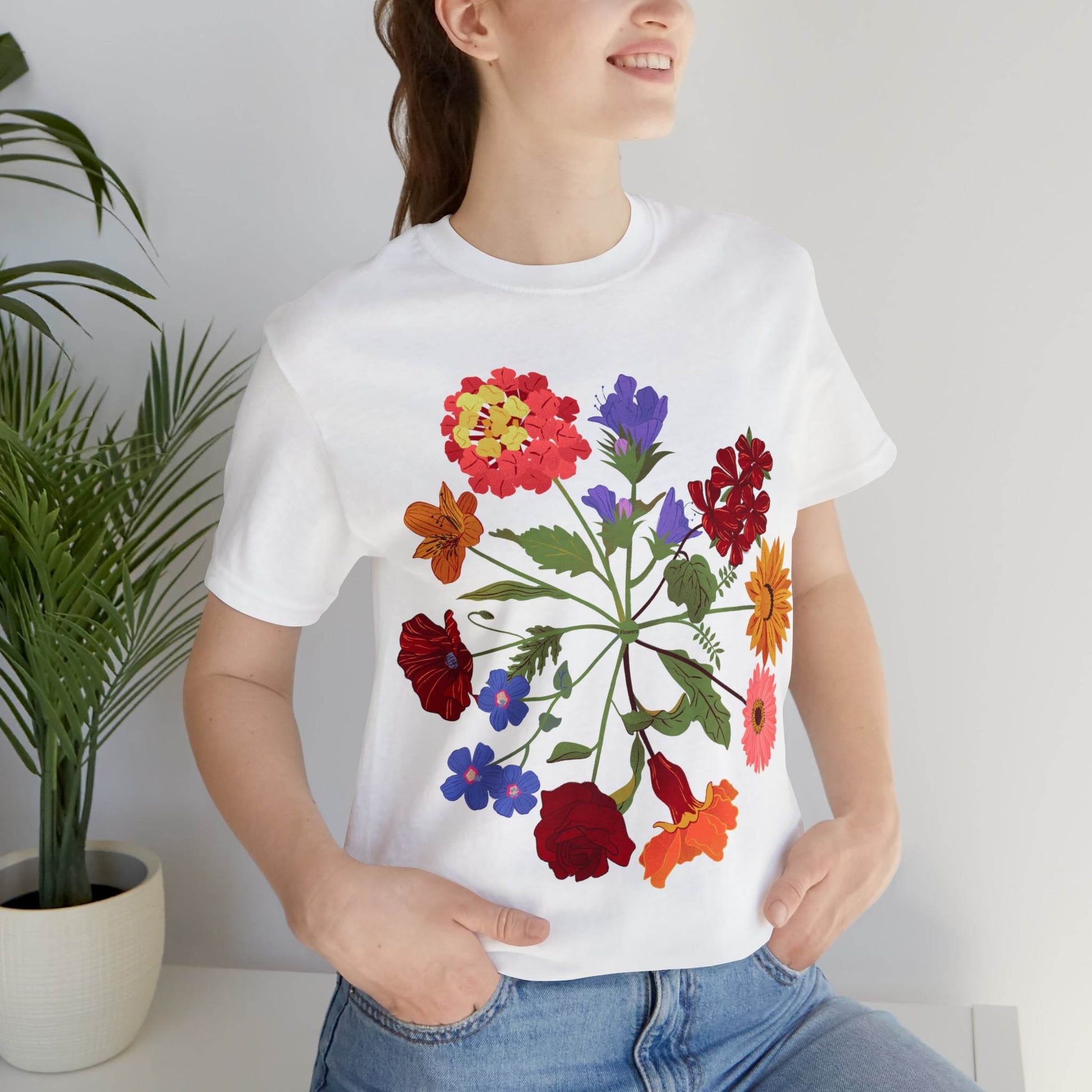 Wildflower Tshirt, Flower Shirt, Types of Flowers Shirt, Floral Tshirt, Gift for Women, Ladies Shirts Best Friend Gift, Plant Mom Nature Tee - Giftsmojo