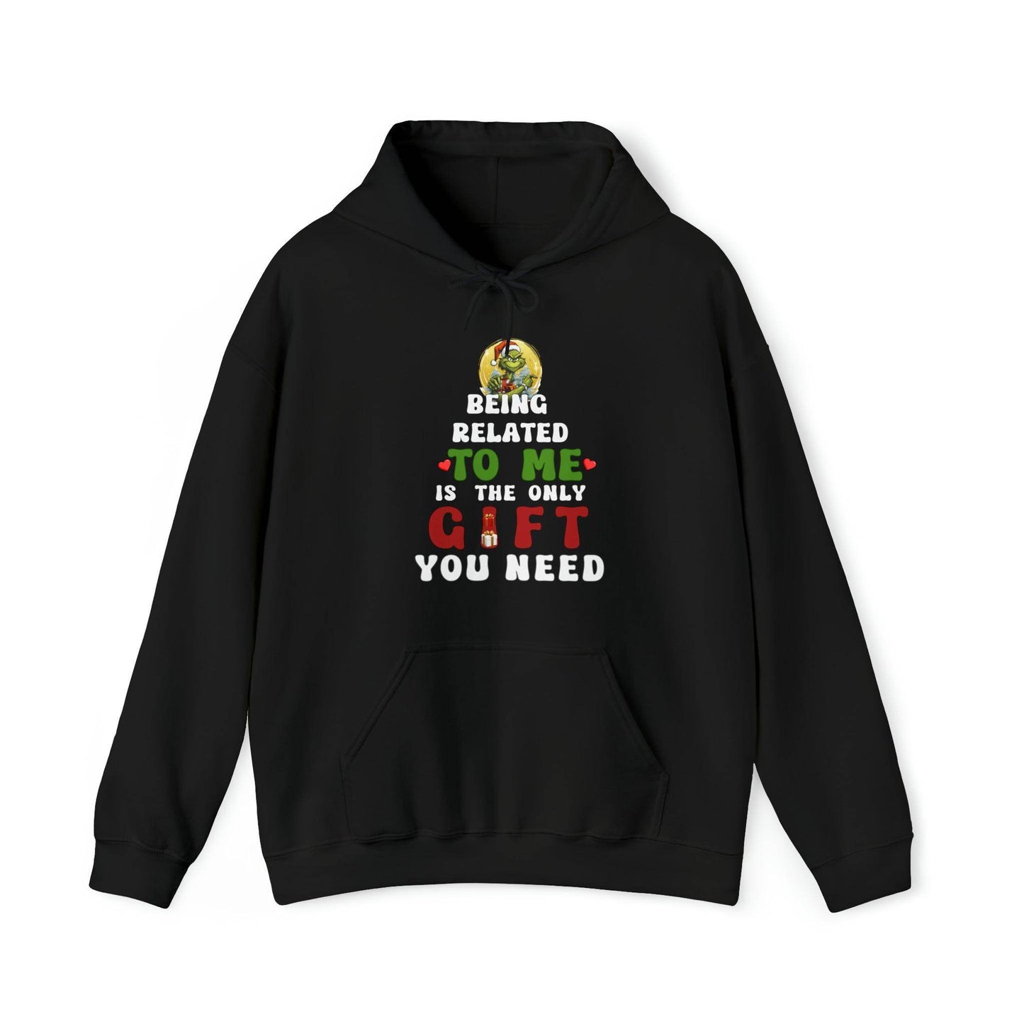 Christmas Hooded Sweatshirt Funny Christmas Shirt Trendy Shirt Funny Christmas Long Sleeve Tee Being Related To Me - Giftsmojo