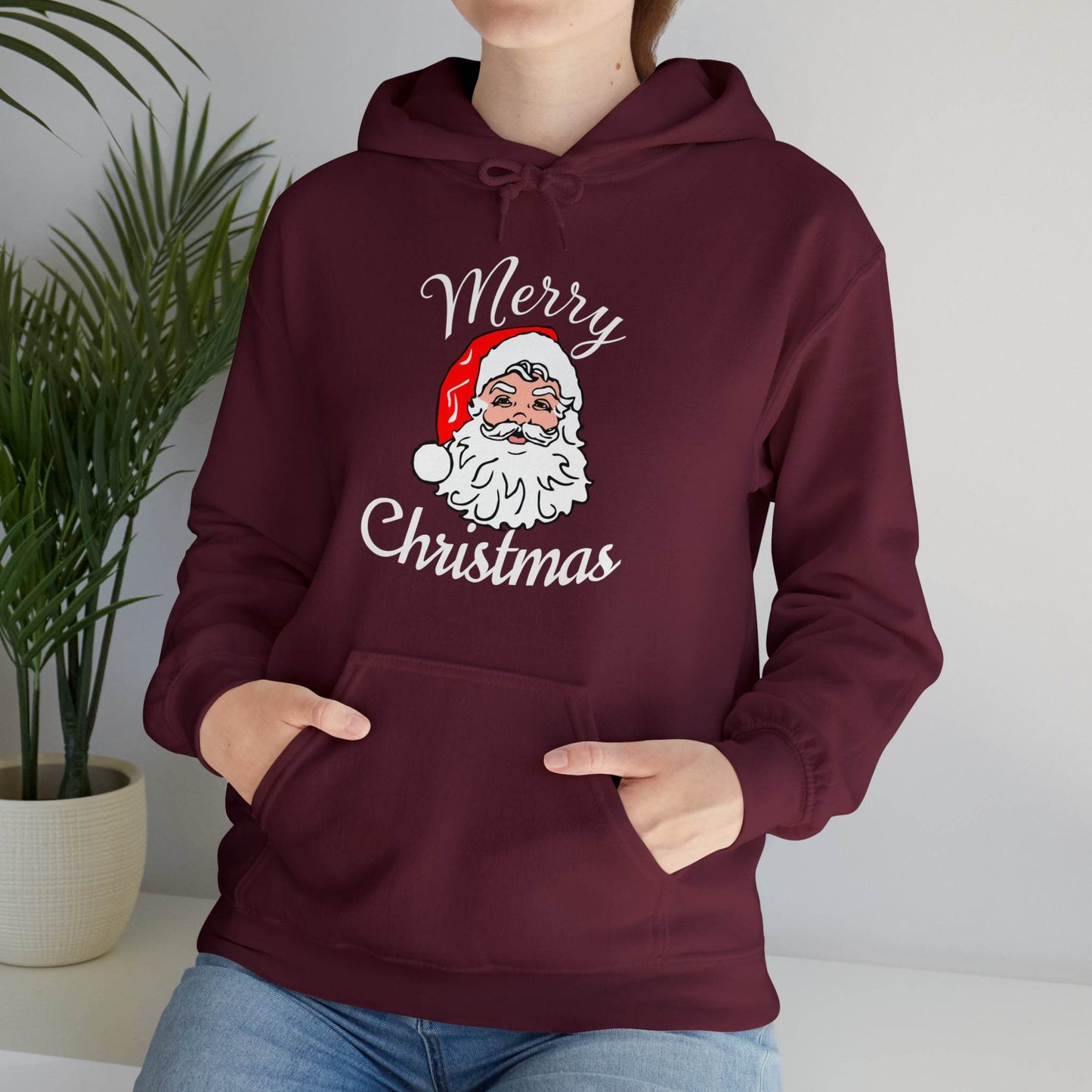 Santa Hoodie, Merry Christmas Hooded Sweatshirt, Christmas Shirt, Christmas Gift - Giftsmojo