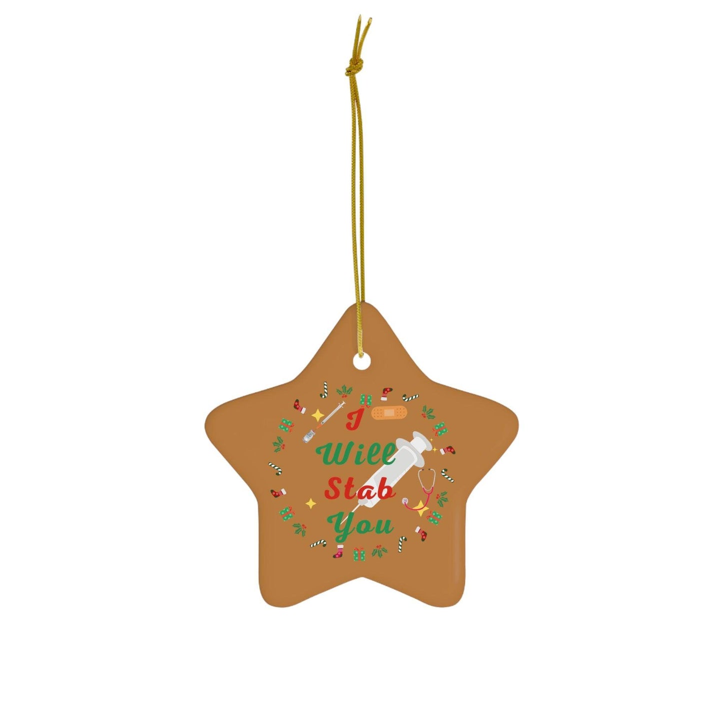 I will Stab You Nurse Christmas Ornament Nurse Ornament Nurse Christmas Tree Ornament Nurse Care Ornament Nurses Ornament Occupation Job - Giftsmojo