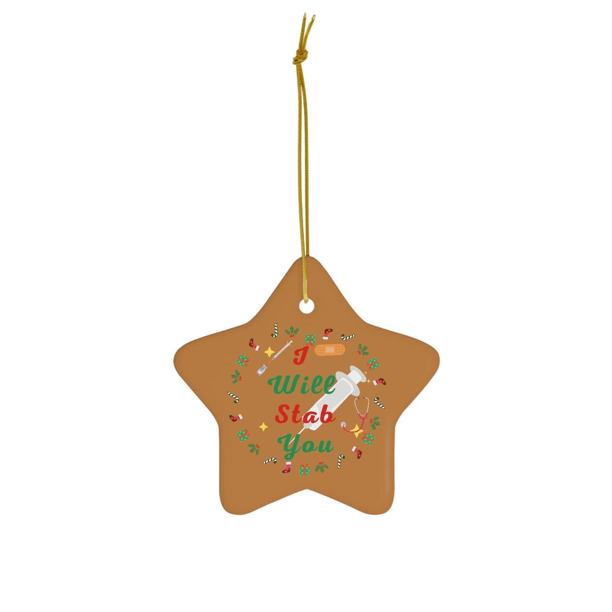 I will Stab You Nurse Christmas Ornament Nurse Ornament Nurse Christmas Tree Ornament Nurse Care Ornament Nurses Ornament Occupation Job - Giftsmojo