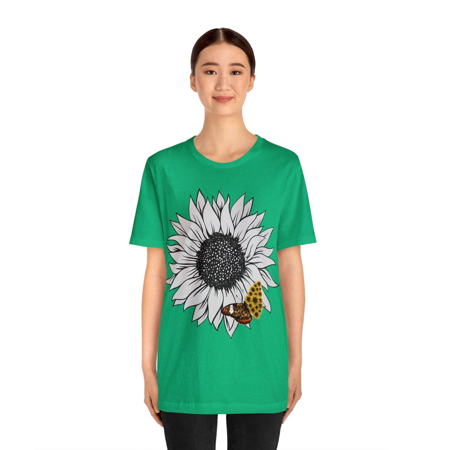 Flower Shirt, Sunflower Shirt, Floral Tee Shirt, Garden Shirt, Womens Fall Summer Shirt Sunshine Tee, Gift for Gardener, Nature love shirt