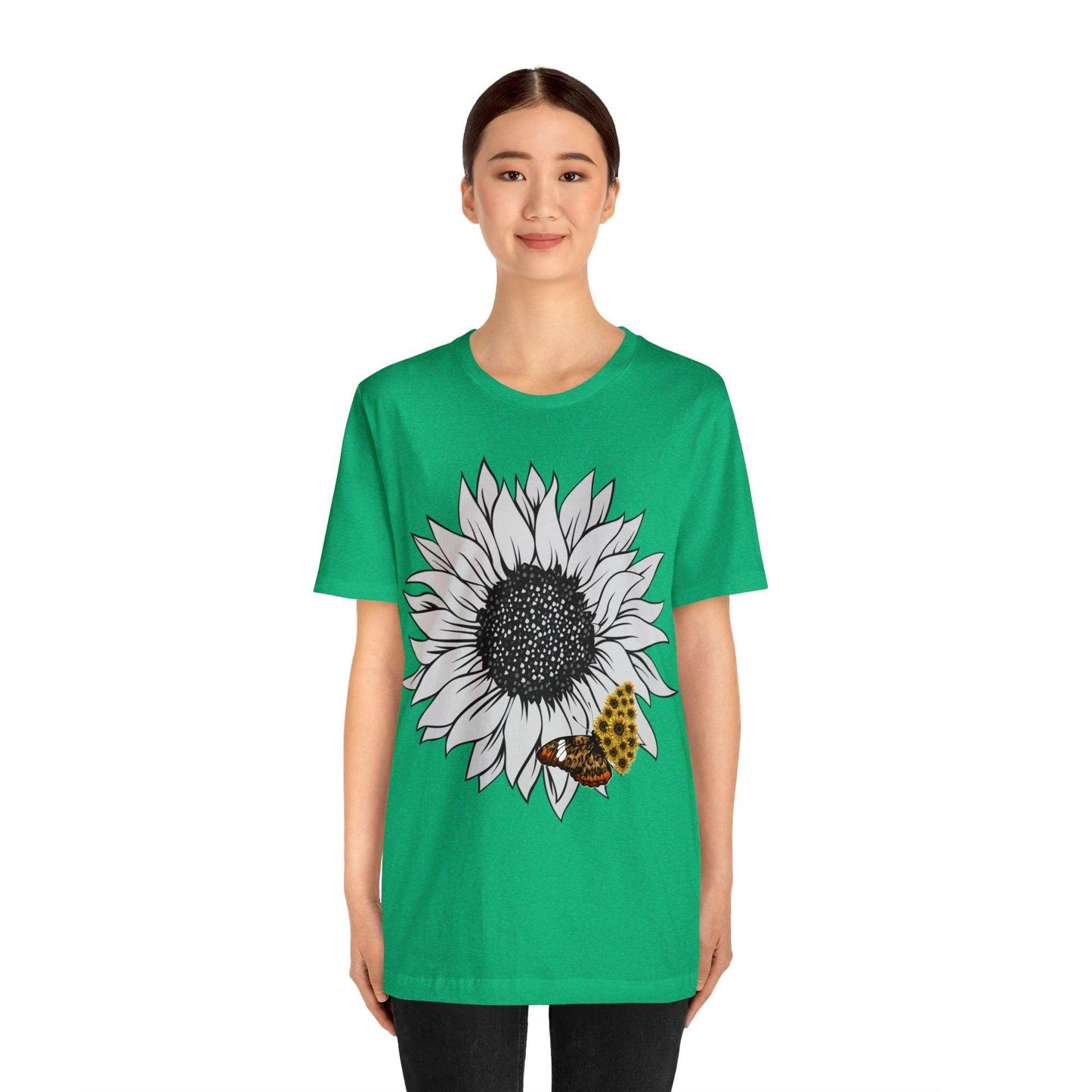 Flower Shirt, Sunflower Shirt, Floral Tee Shirt, Garden Shirt, Womens Fall Summer Shirt Sunshine Tee, Gift for Gardener, Nature love shirt - Giftsmojo