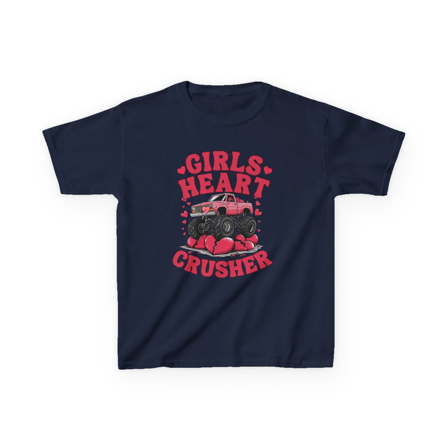 Girls Heart Crusher Kids Tee - Fun Heartfelt Graphic T-Shirt