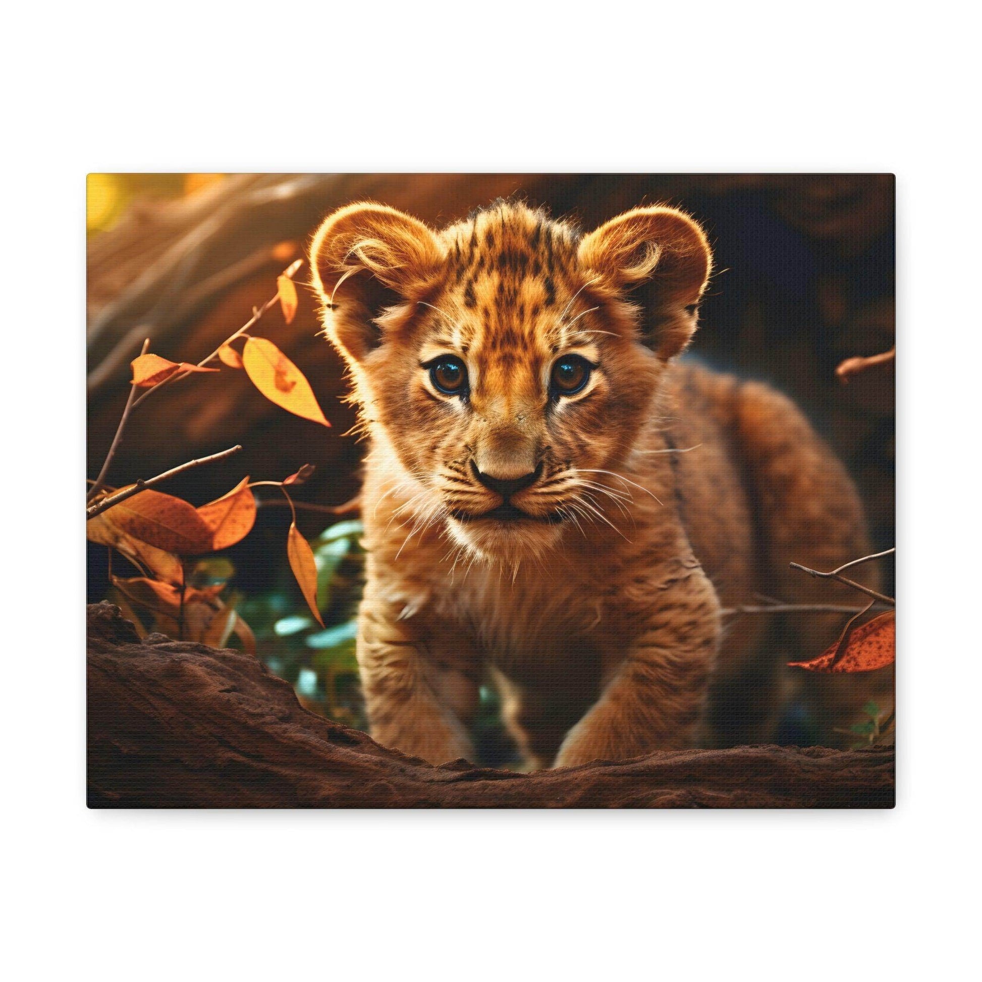 Baby Lion Cub Print Animal Nature Art Safari Nursery Canvas Gallery Wraps Baby Lion Print Large Canvas Art Animal Wall Art Lover Gift - Giftsmojo