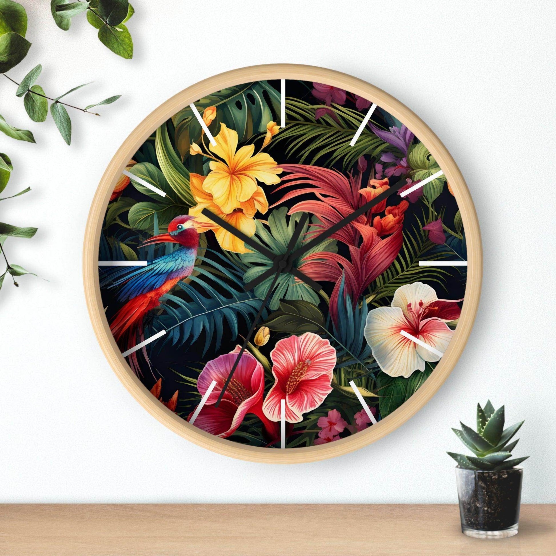 Wild Flower Wall Clock Flower Wall Clocks Home Clock Spring Clock Floral Clock Home Decor - Giftsmojo