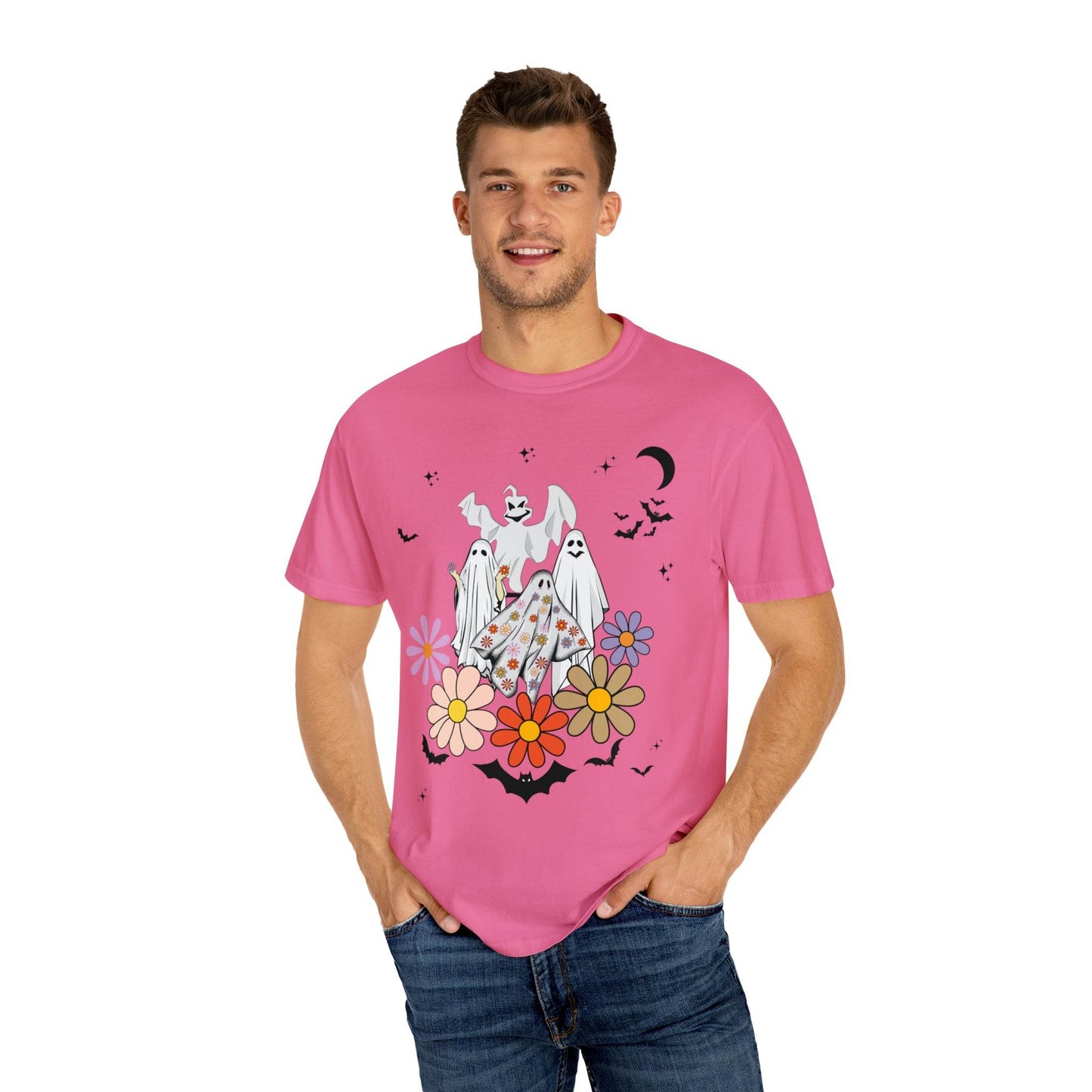 Floral Ghost Halloween Costume Retro Halloween Shirt, Trick or Treat shirt, Vintage Shirt Halloween Shirt ghost Shirt Office Halloween Party Outfit - Giftsmojo