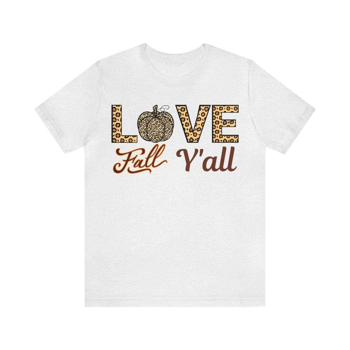 Leopard Print Love Fall Y'all Shirt, Pumpkin Shirt, Fall Shirt for Fall Lovers, Fall Gift - Giftsmojo