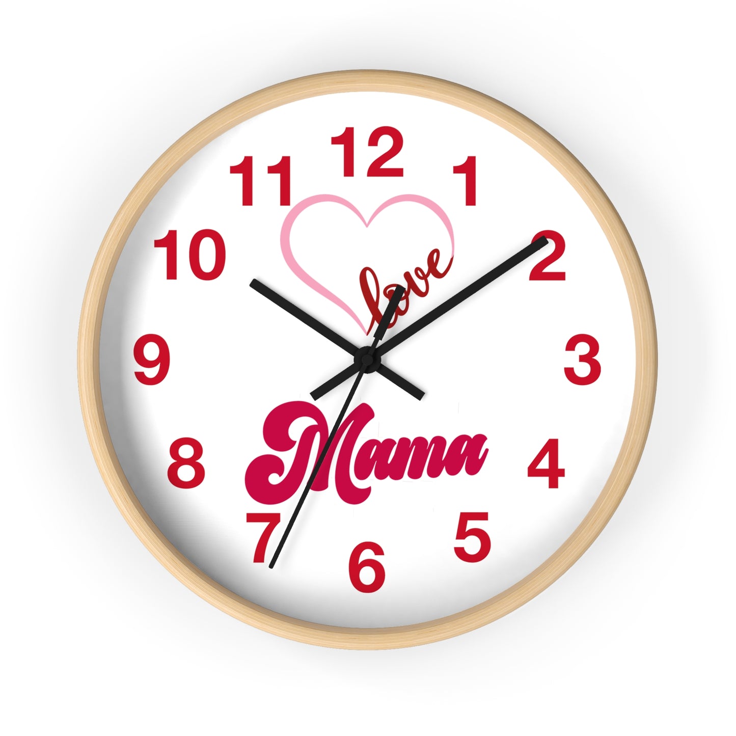 Heart Mama Wall Clock - Mother's Day Gift, Mom Birthday Gift, Nursery Decor