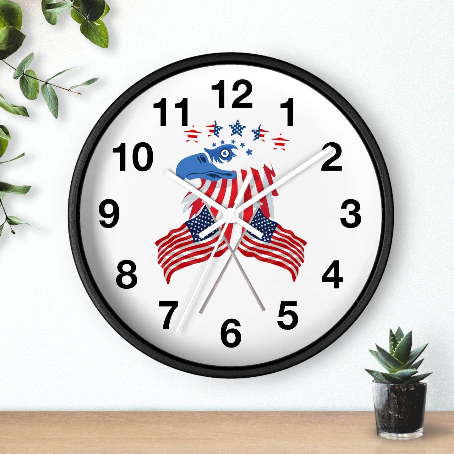 USA Flag Wall Clock, Home decor gift, House Warming gift, New Home Gift, Patriotic Gift School Clock Home Clock Office Clock - Giftsmojo