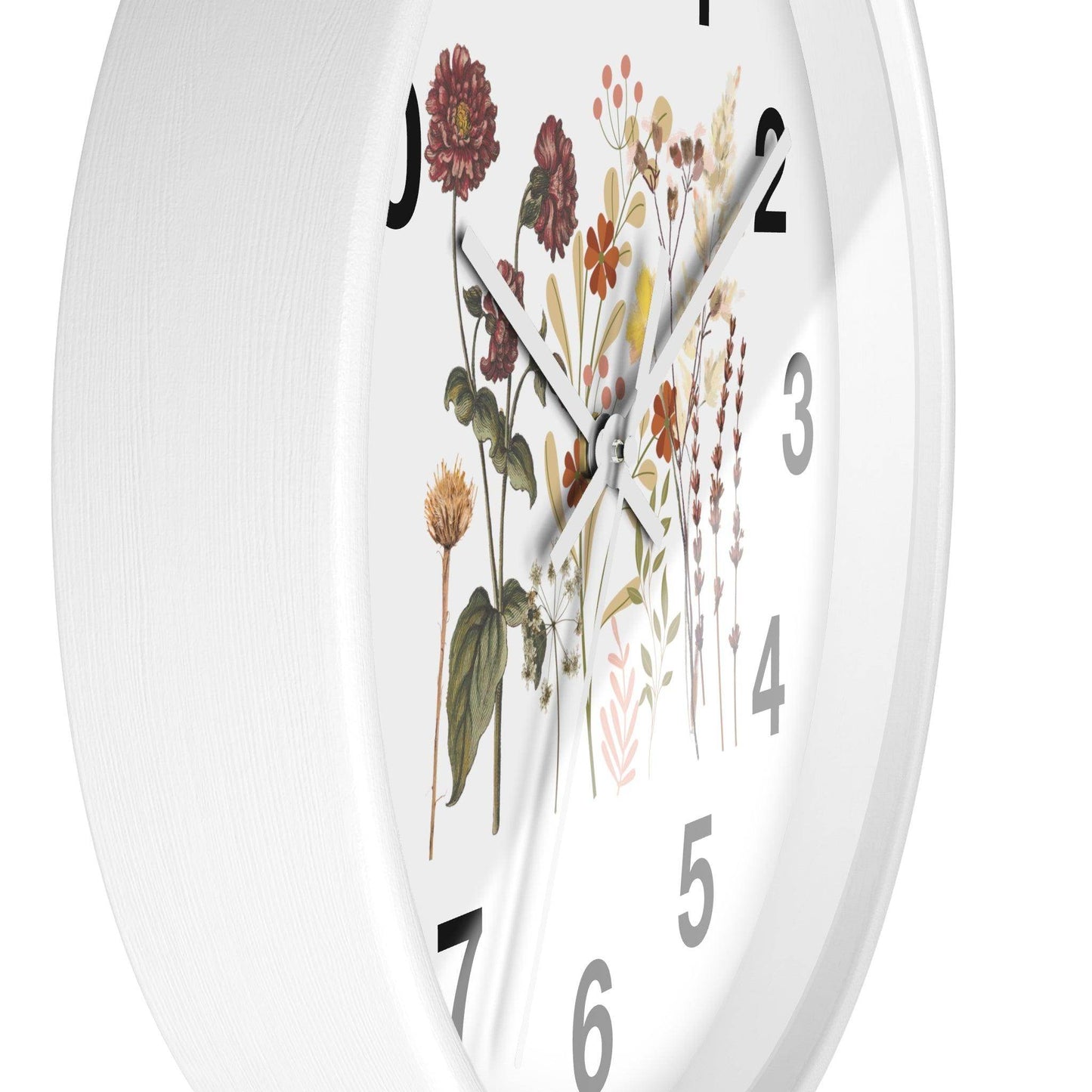 Flower wall clock, Wall clock. Floral Wall Clock, Home decor gift, House Warming gift, unique Gift, Mom gift - Giftsmojo