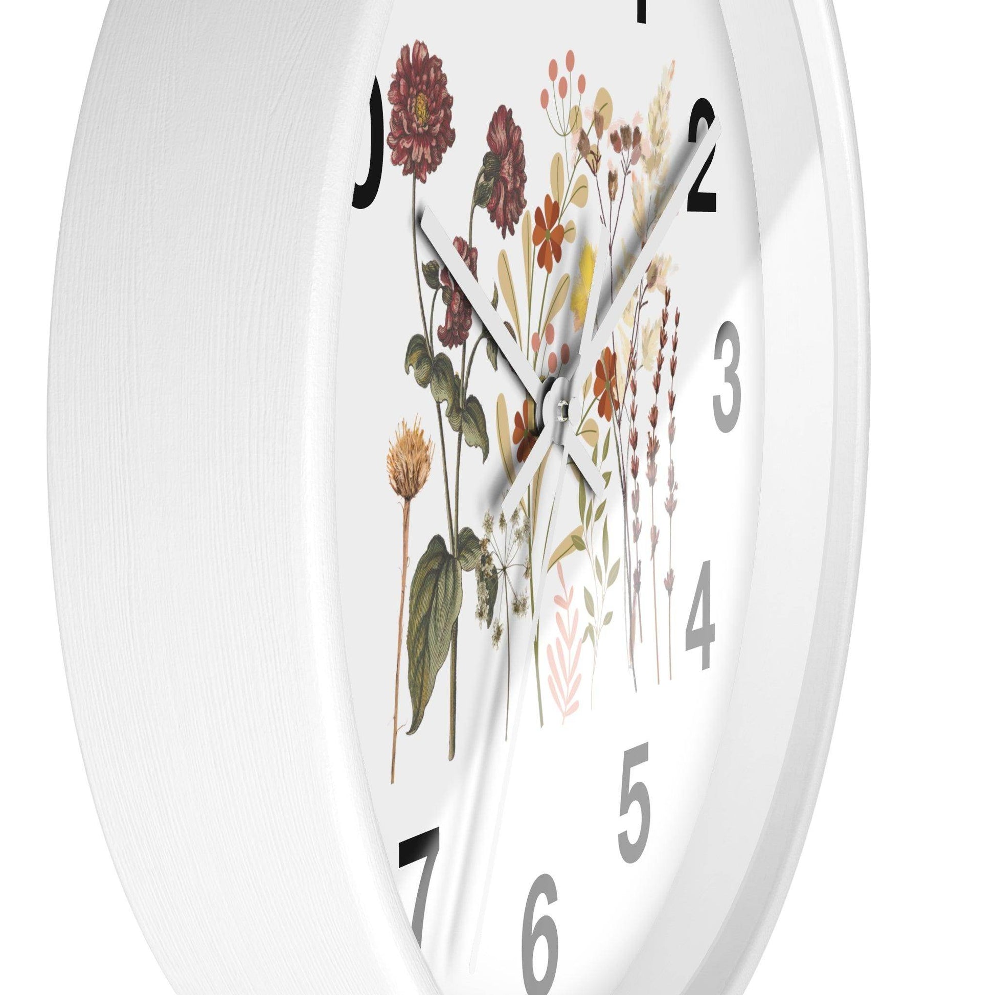 Flower wall clock, Wall clock. Floral Wall Clock, Home decor gift, House Warming gift, unique Gift, Mom gift - Giftsmojo
