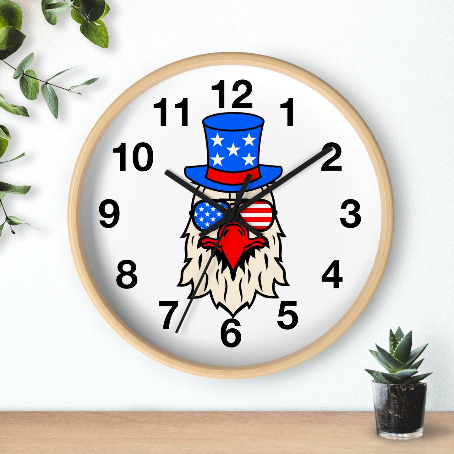 Funny USA Flag Wall Clock, Home decor gift, House Warming gift, New Home Gift, Patriotic gift