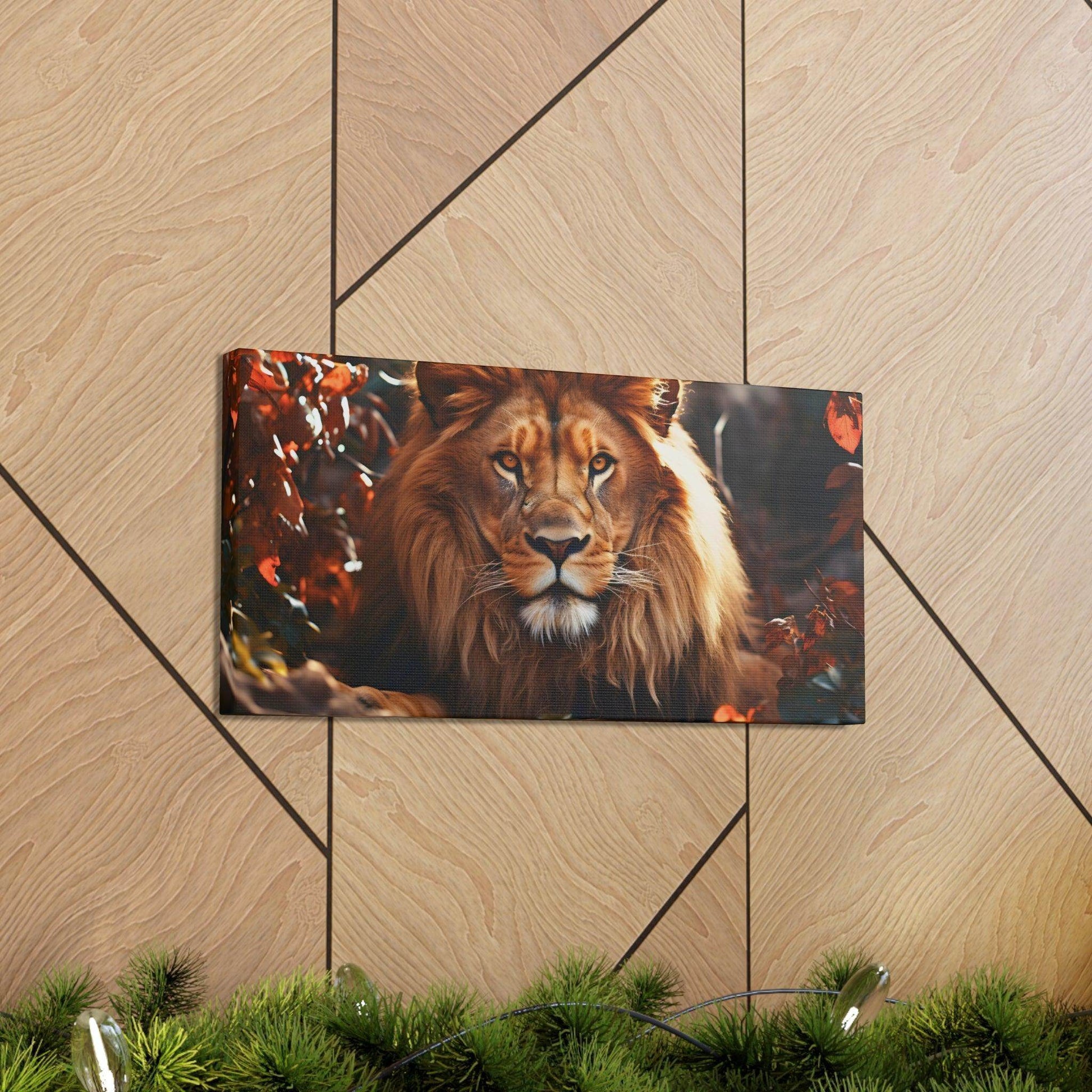 Lion In Nature Art Canvas Gallery Wraps Lion Print Large Canvas Art Animal Wall Art minimalist Wall Art Lover Gift - Giftsmojo