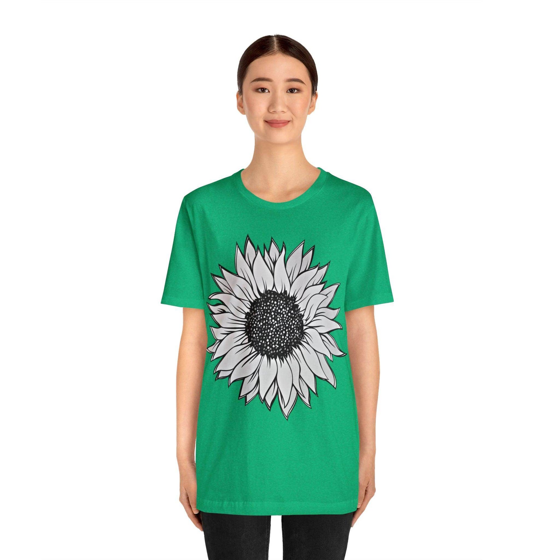 Sunflower Shirt, Floral Tee Shirt, Flower Shirt, Garden Shirt, Womens Fall Summer Shirt Sunshine Tee, Gift for Gardener, Nature love - Giftsmojo