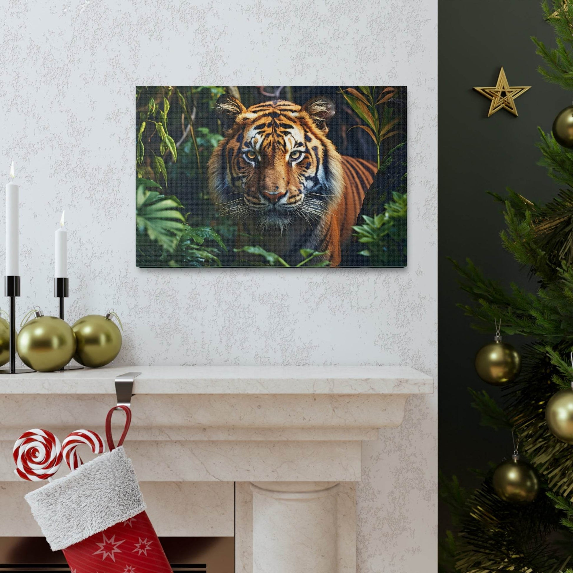 Tiger In Nature Art Canvas Gallery Wraps Tiger Print Large Canvas Art Animal Wall Art minimalist Wall Art Lover Gift - Giftsmojo