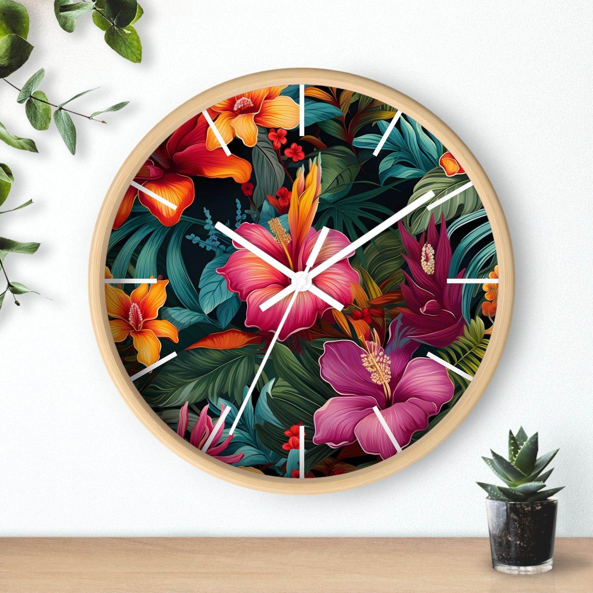Wild Flower Wall Clock Flower Wall Clocks Home Clock Spring Clock Floral Clock Home Decor - Giftsmojo