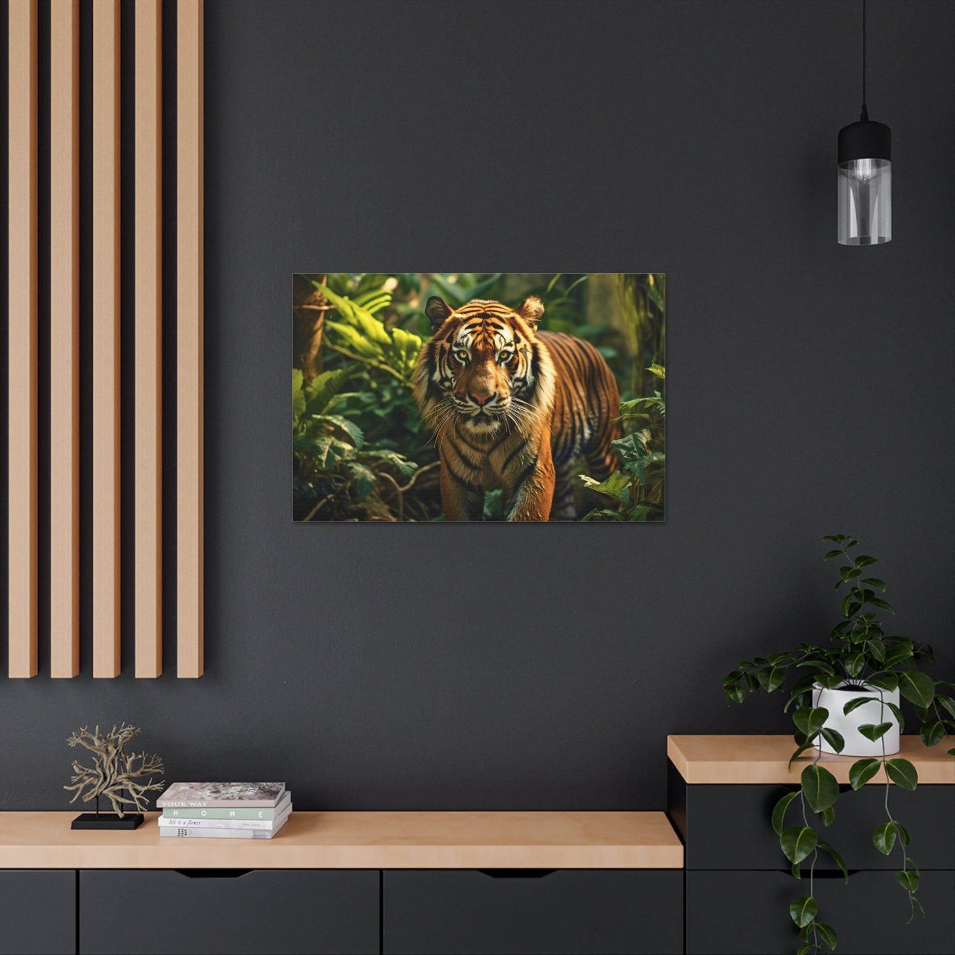 Tiger In Nature Art Canvas Gallery Wraps Tiger Print Large Canvas Art Animal Wall Art minimalist Wall Art Lover Gift - Giftsmojo