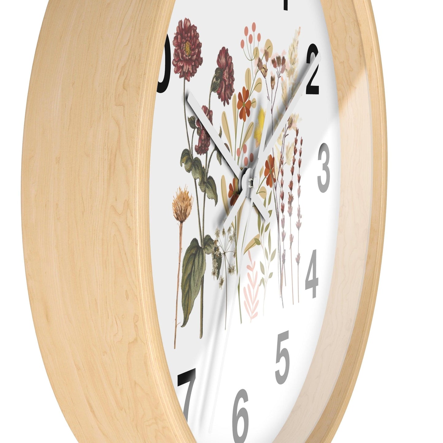 Flower wall clock, Wall clock. Floral Wall Clock, Home decor gift, House Warming gift, unique Gift, Mom gift