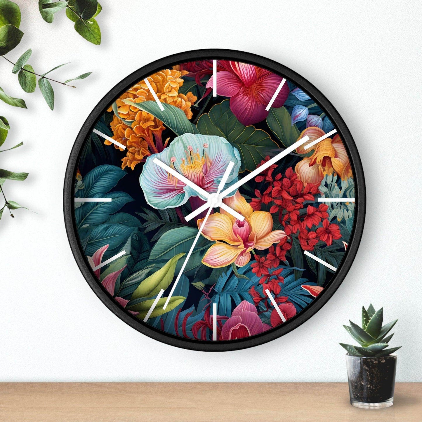 Wild Flower Wall Clock Flower Wall Clocks Home Clock Spring Clock Floral Clock Home Decor - Giftsmojo